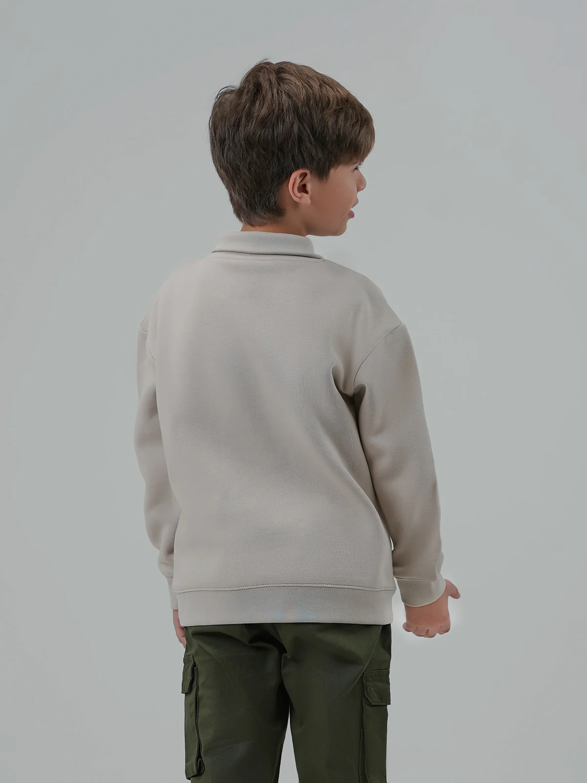 "DEWITT" Half Zipper Drop Shoulder Fleece Sweatshirt - Image 5