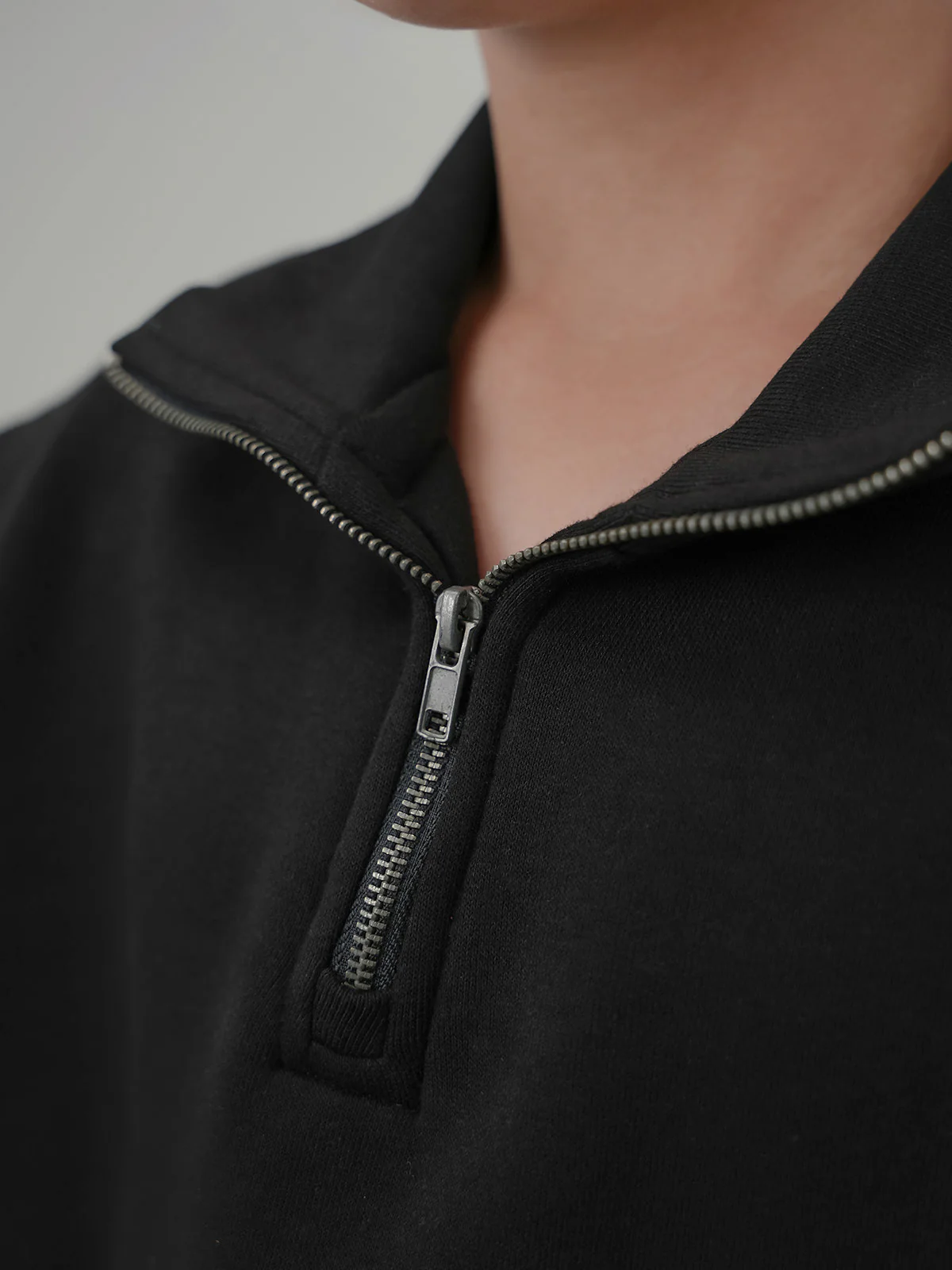 "DEWITT" Half Zipper Drop Shoulder Fleece Sweatshirt - Image 3
