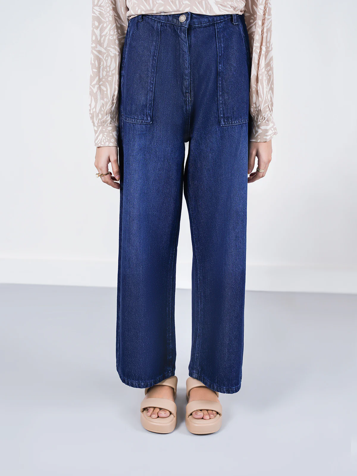 "DHIREN" Classic Wide Leg Denim Pant