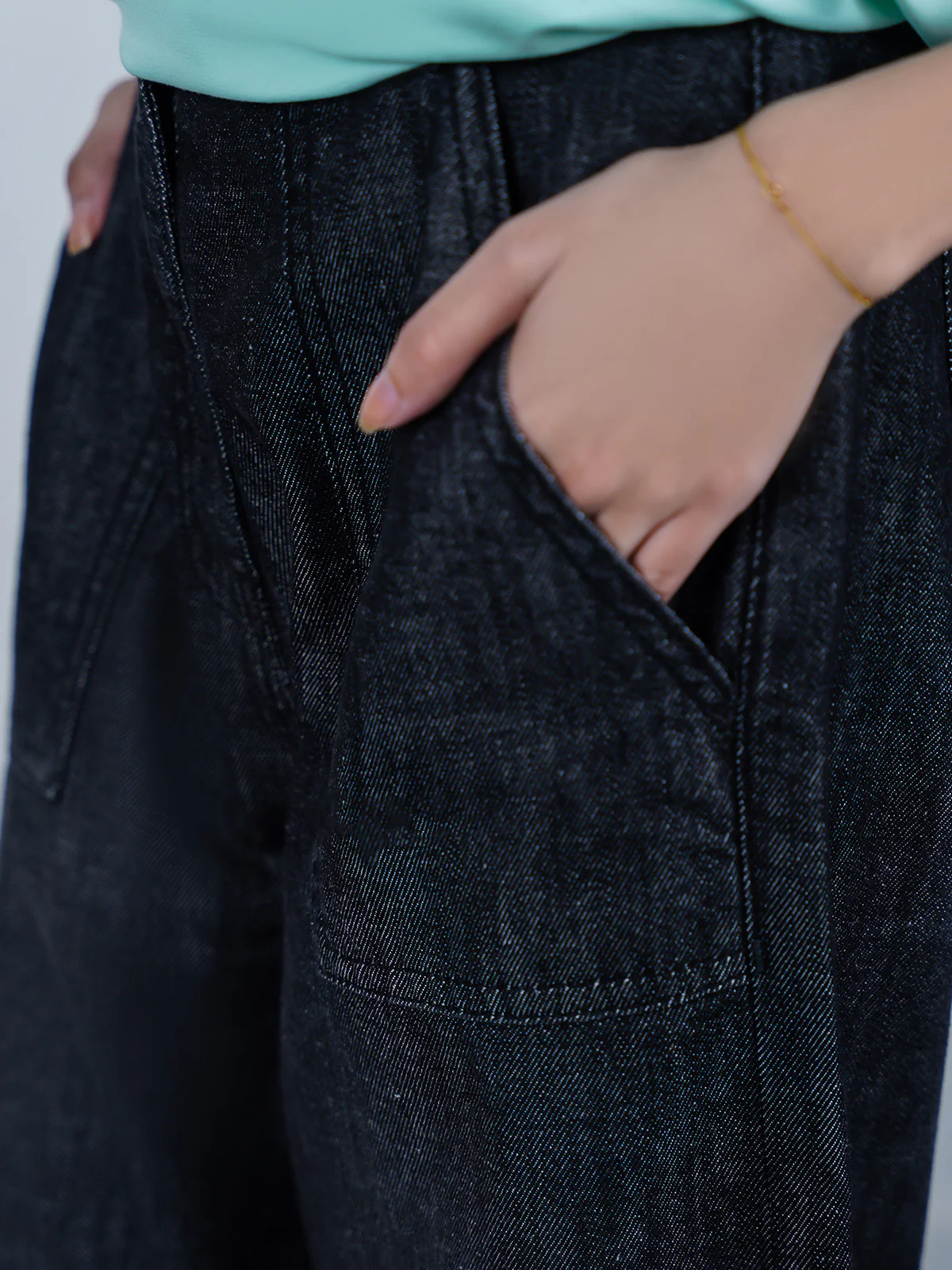 "DHIREN" Classic Wide Leg Denim Pant - Image 2