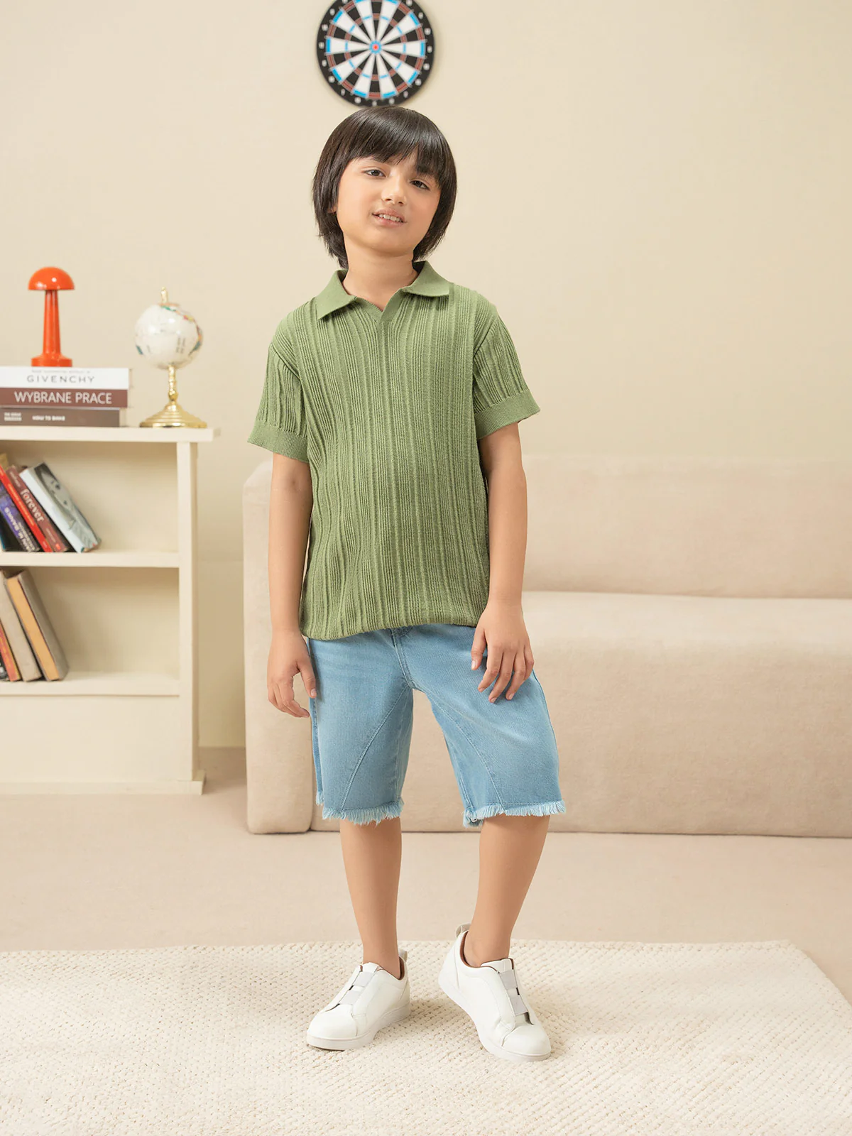 "DHRITI" Regular Fit Denim Shorts - Image 3