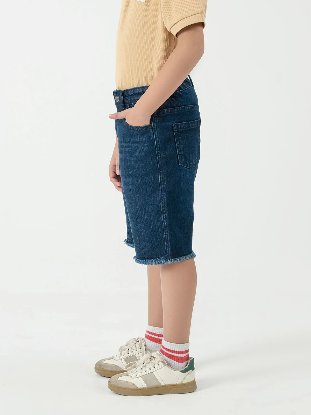 "DHRITI" Regular Fit Denim Shorts - Image 2