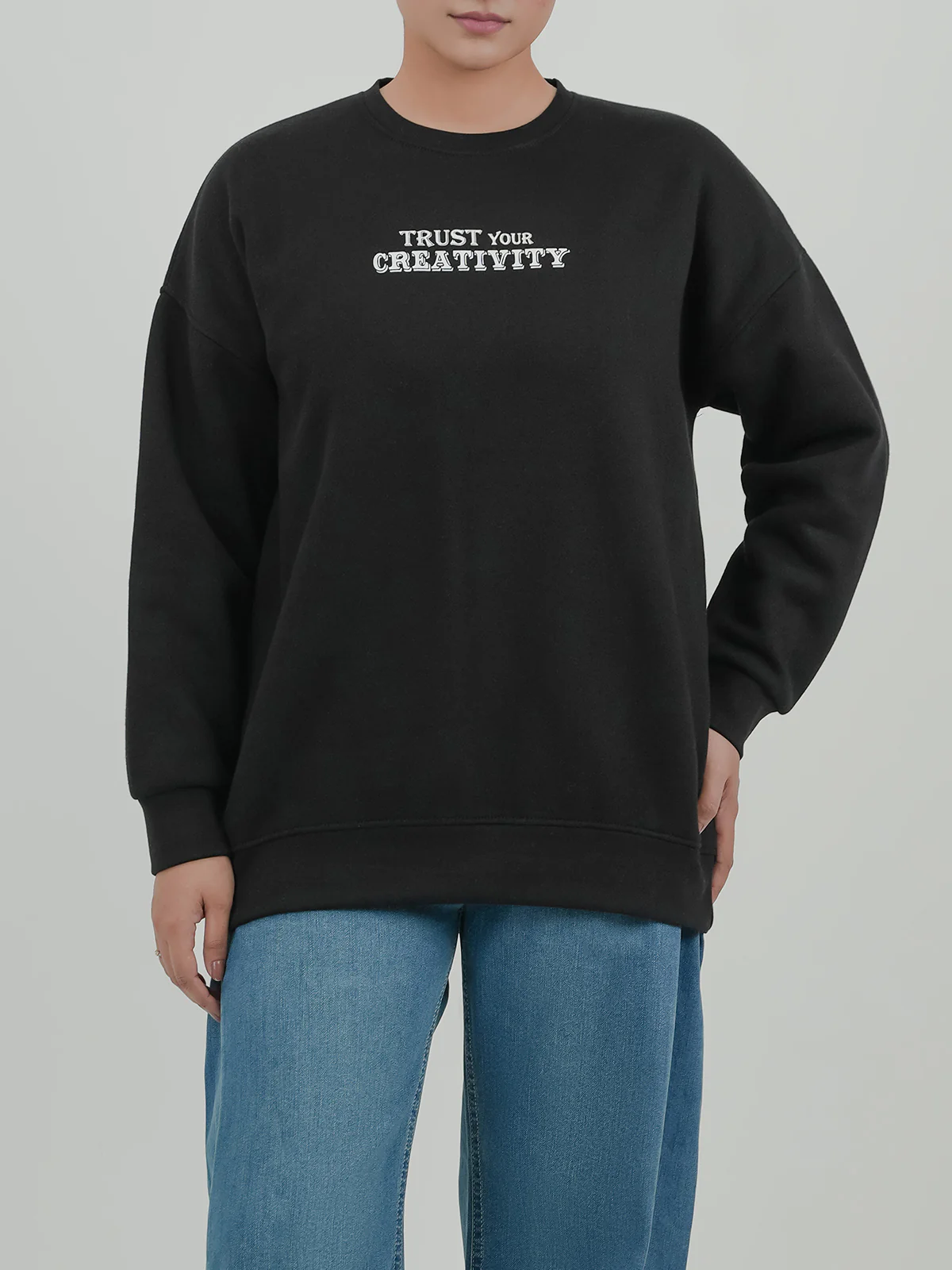 "DIANDRA" Cozy Graphic Fleece Sweatshirt