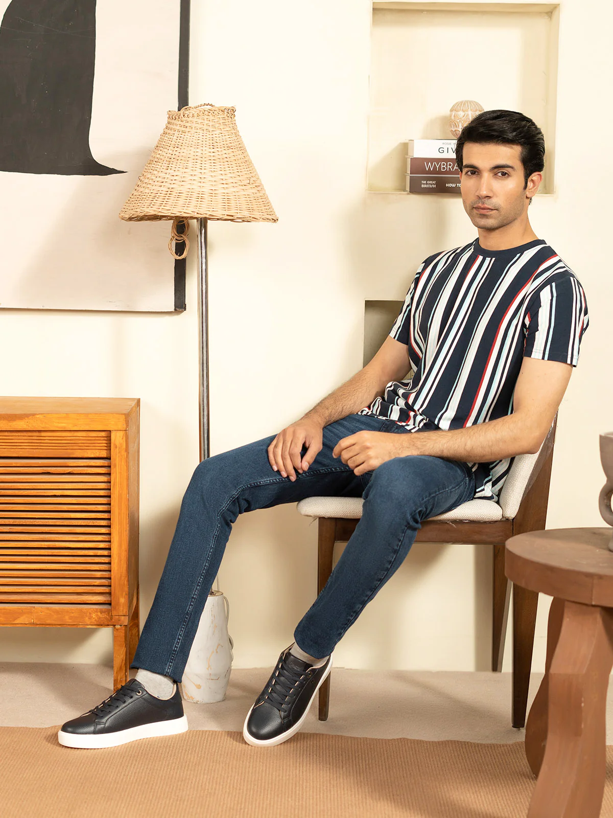 "DYLAN" Regular Fit Yarn Dyed T-Shirt - Image 2