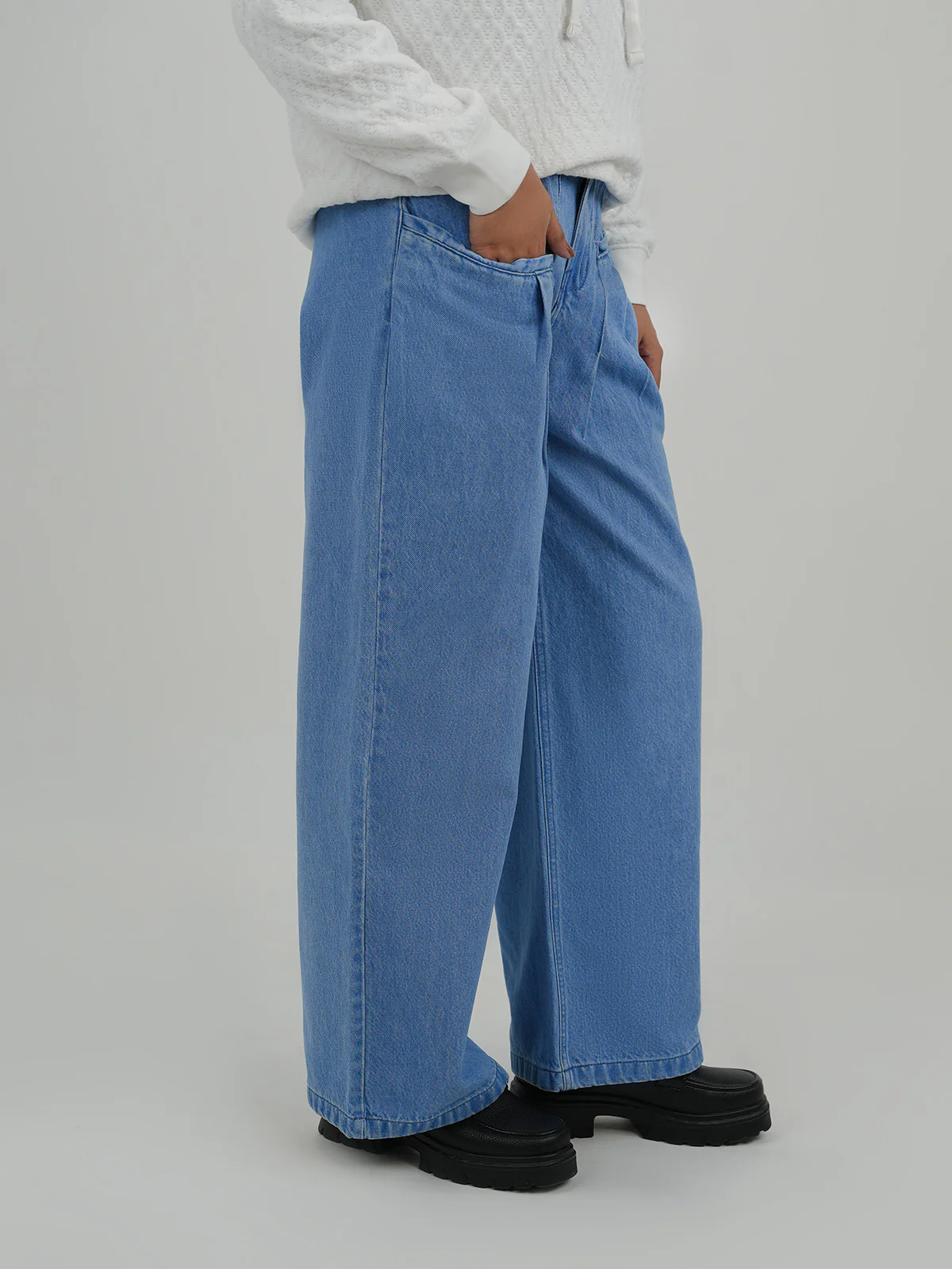 "EDUARD" Stylish Wide Leg Denim Pant - Image 2