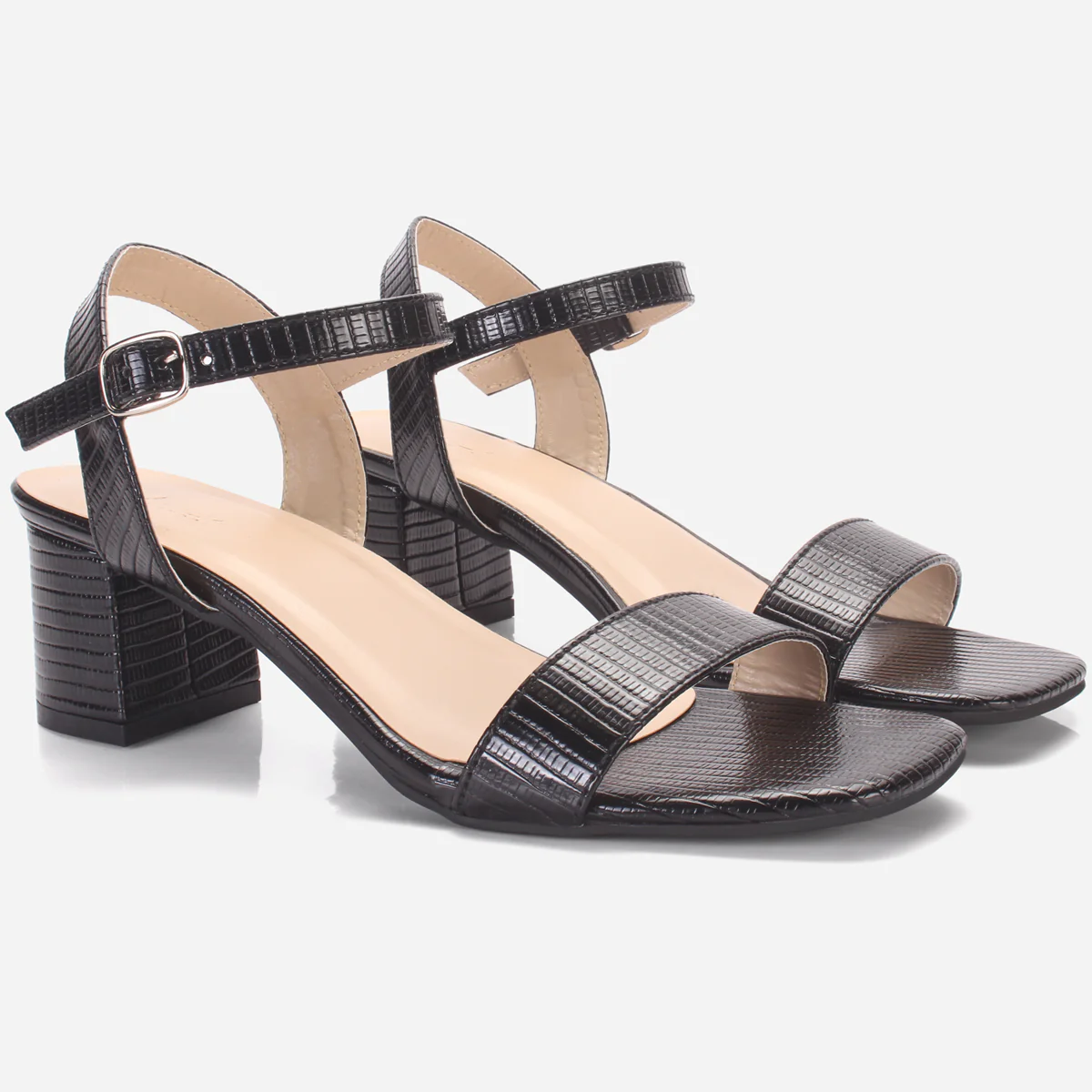 Womens "ZOYIA" Open Toe Block Heeled Sandals - Image 2