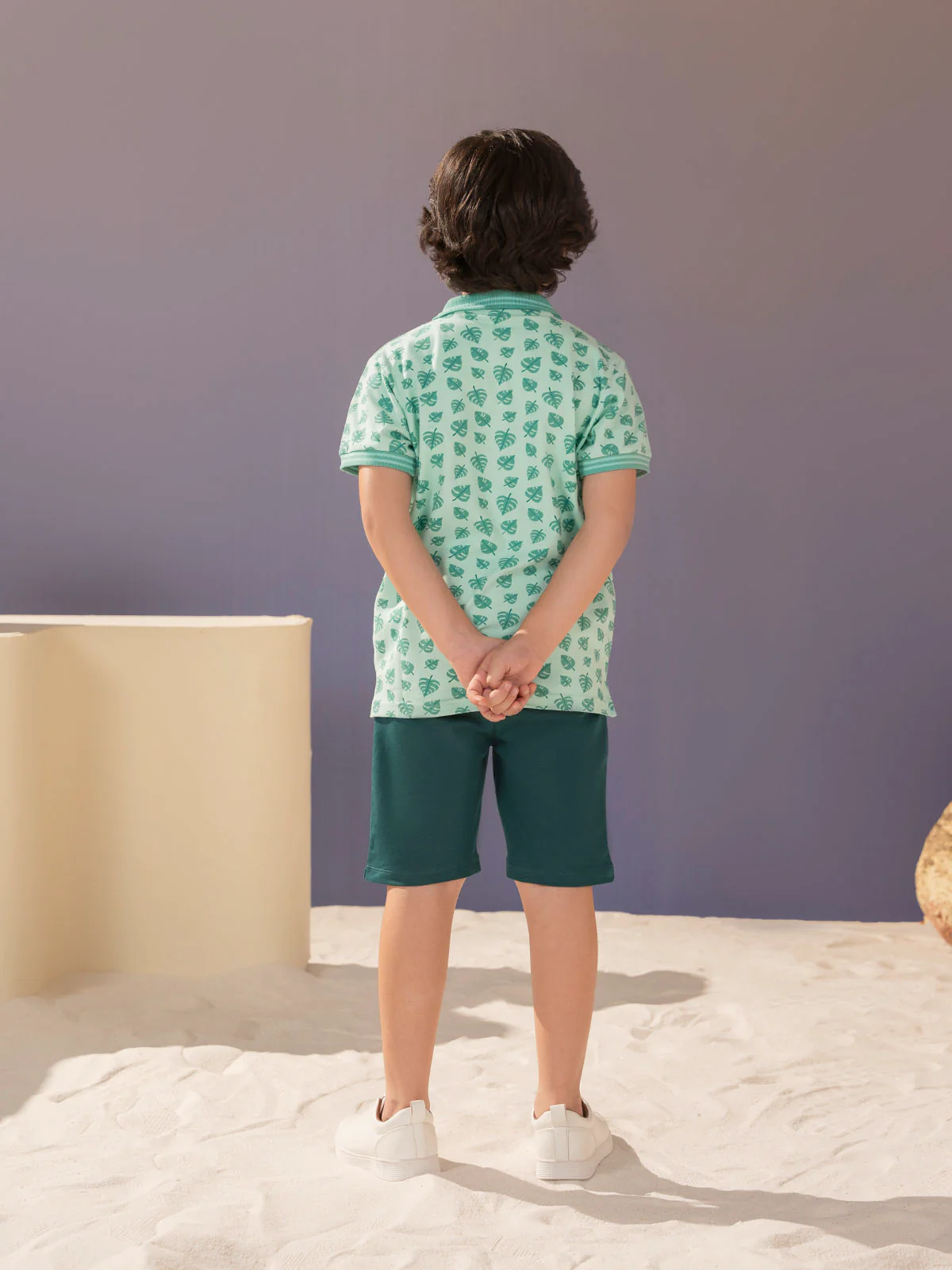 "ELIJAH" Graphic Regular Fit Knits Shorts - Image 5