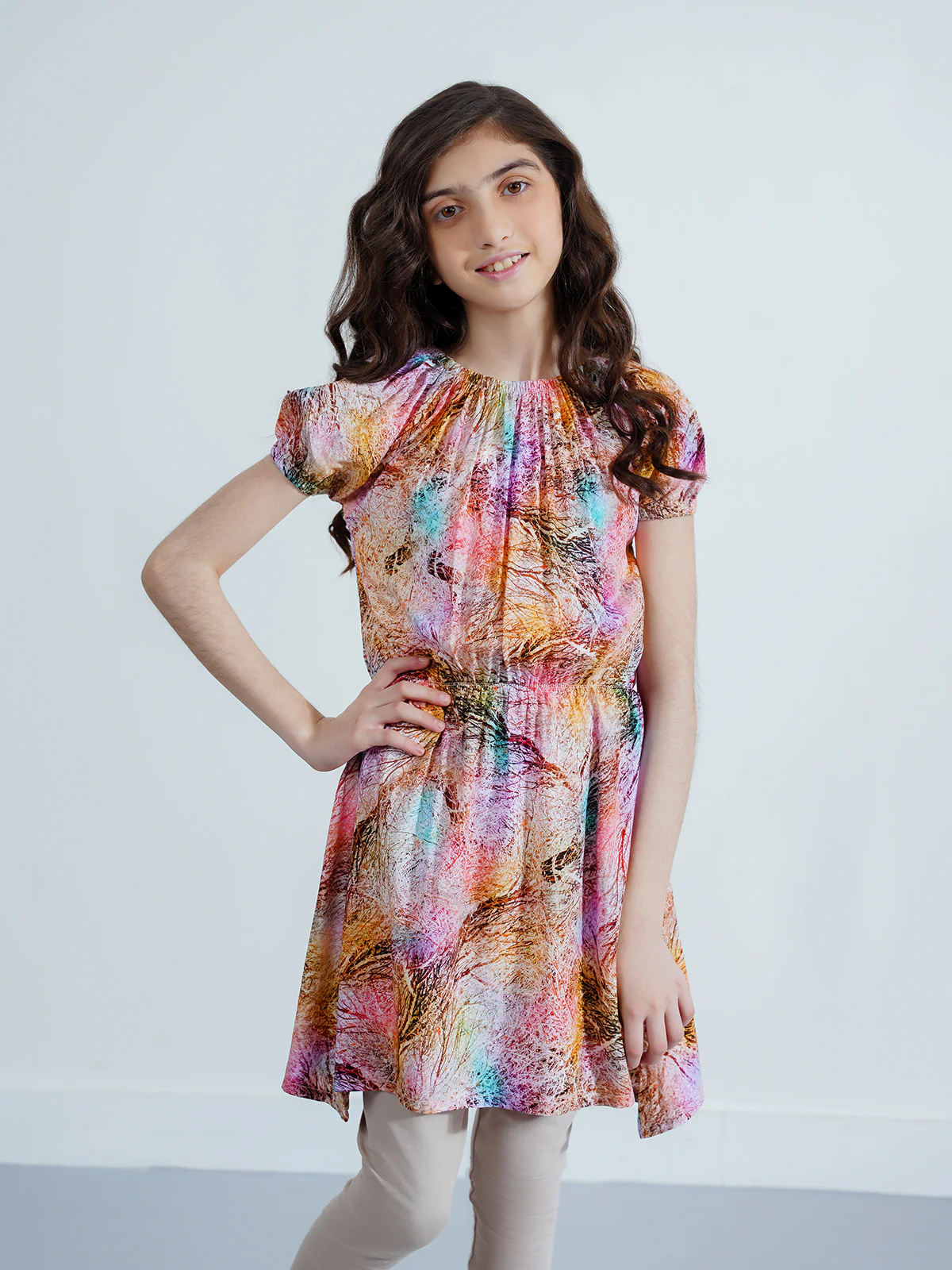 "ELIORA" Soft Printed Cotton Dress - Image 2