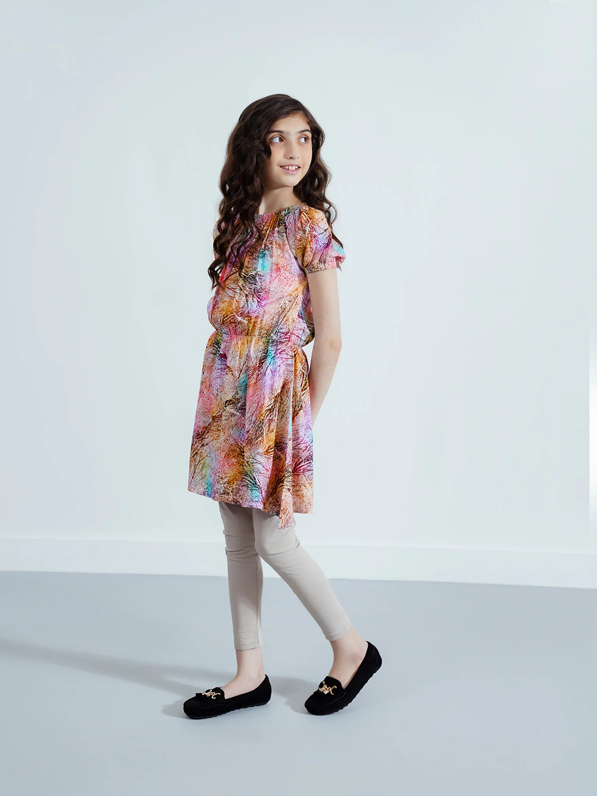 "ELIORA" Soft Printed Cotton Dress - Image 3