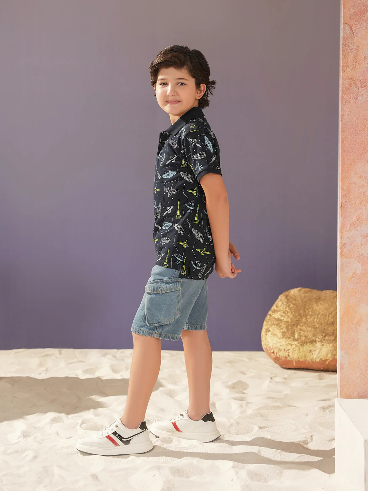 "ELISEO" Printed Regular Fit Polo Shirt - Image 2