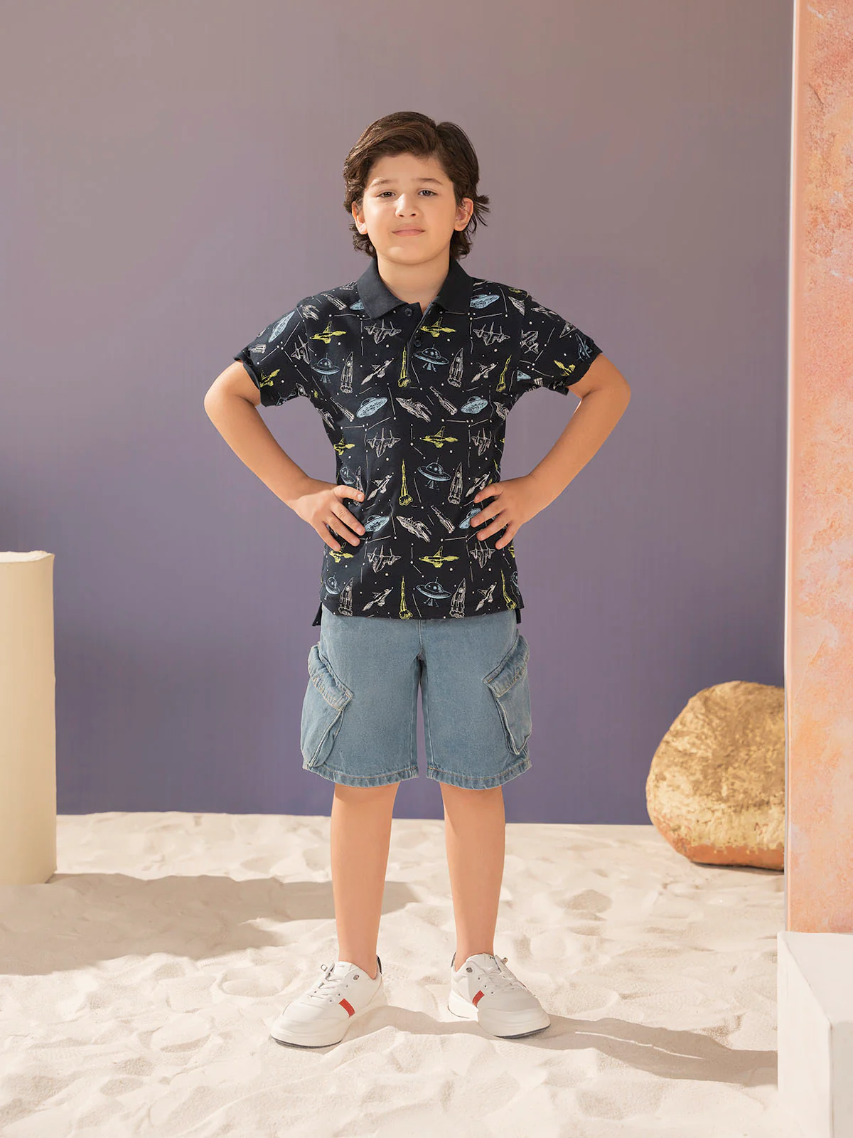 "ELISEO" Printed Regular Fit Polo Shirt - Image 3