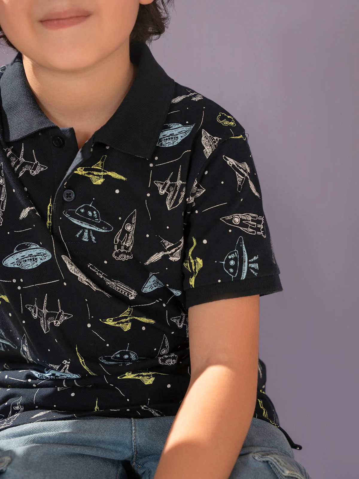 "ELISEO" Printed Regular Fit Polo Shirt - Image 5
