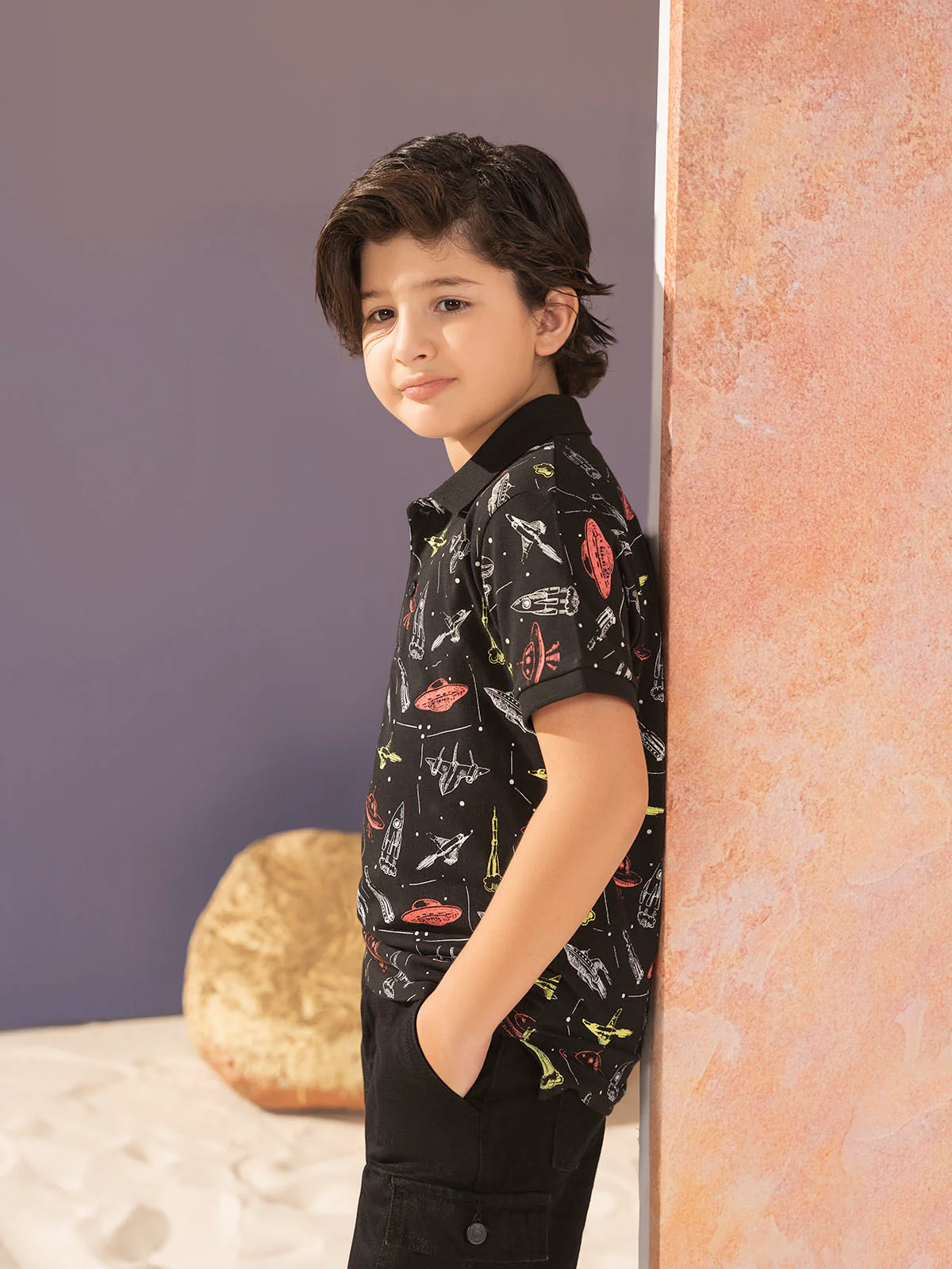 "ELISEO" Printed Regular Fit Polo Shirt - Image 3