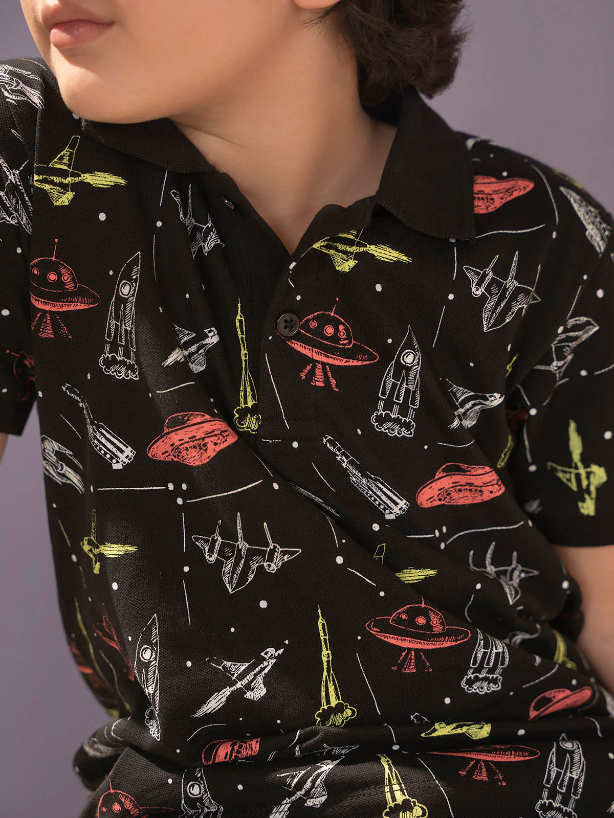 "ELISEO" Printed Regular Fit Polo Shirt - Image 4