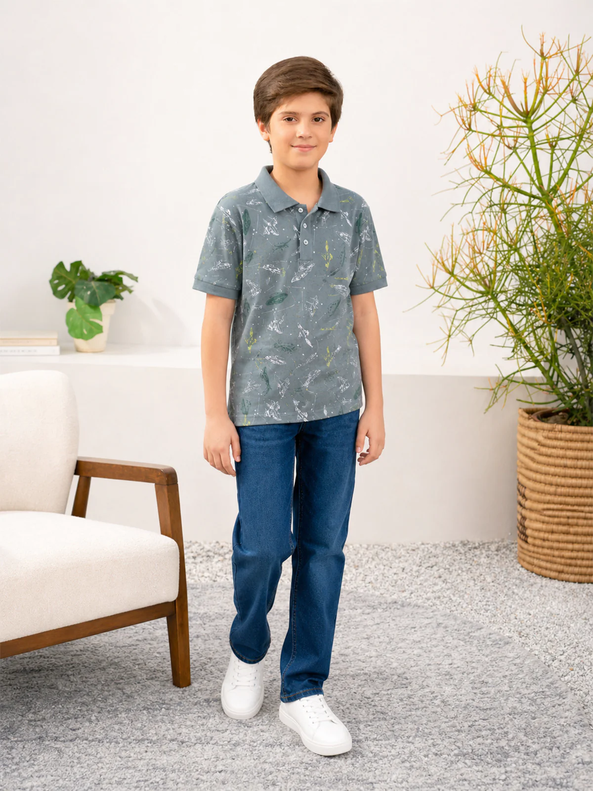"ELISEO" Printed Regular Fit Polo Shirt - Image 5