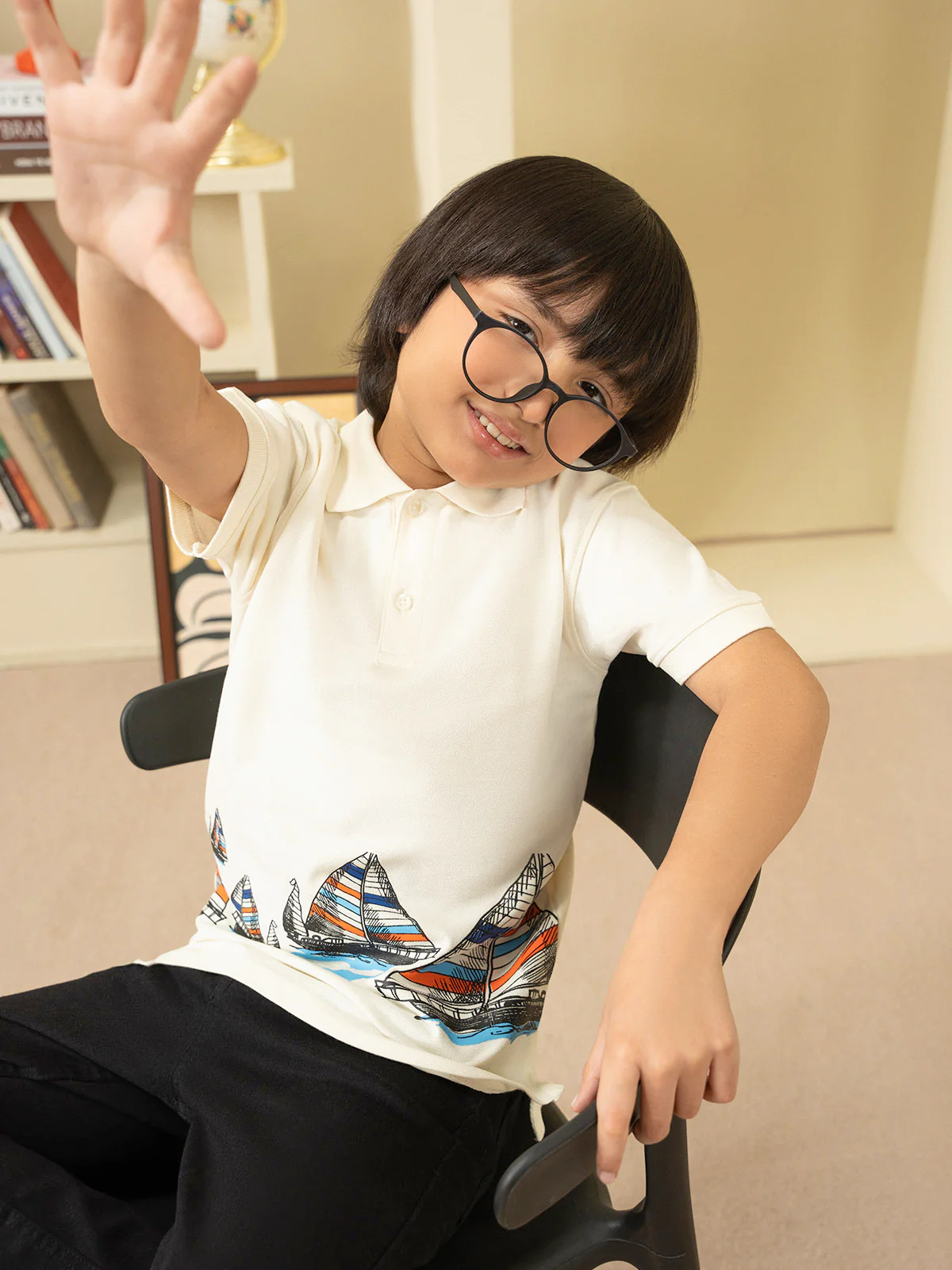 "ELISEO" Printed Regular Fit Polo Shirt - Image 5