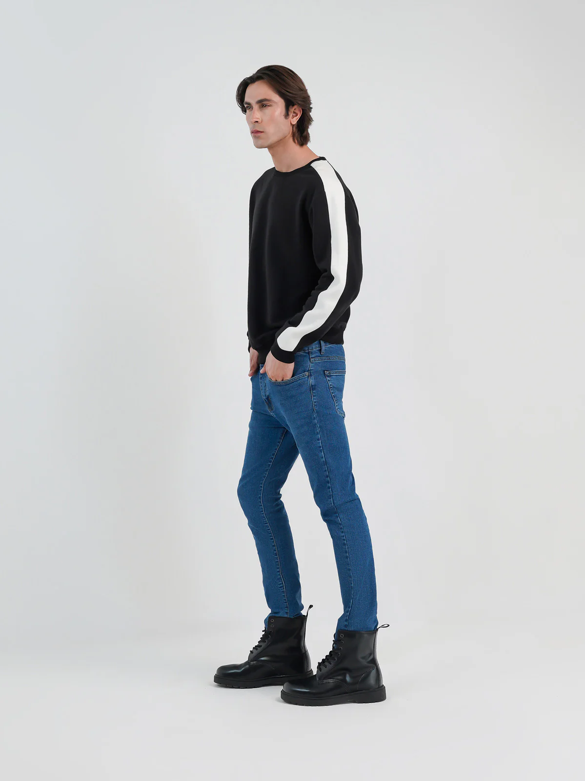 "ELWAY" Casual Cut and Sew Sweatshirt - Image 3
