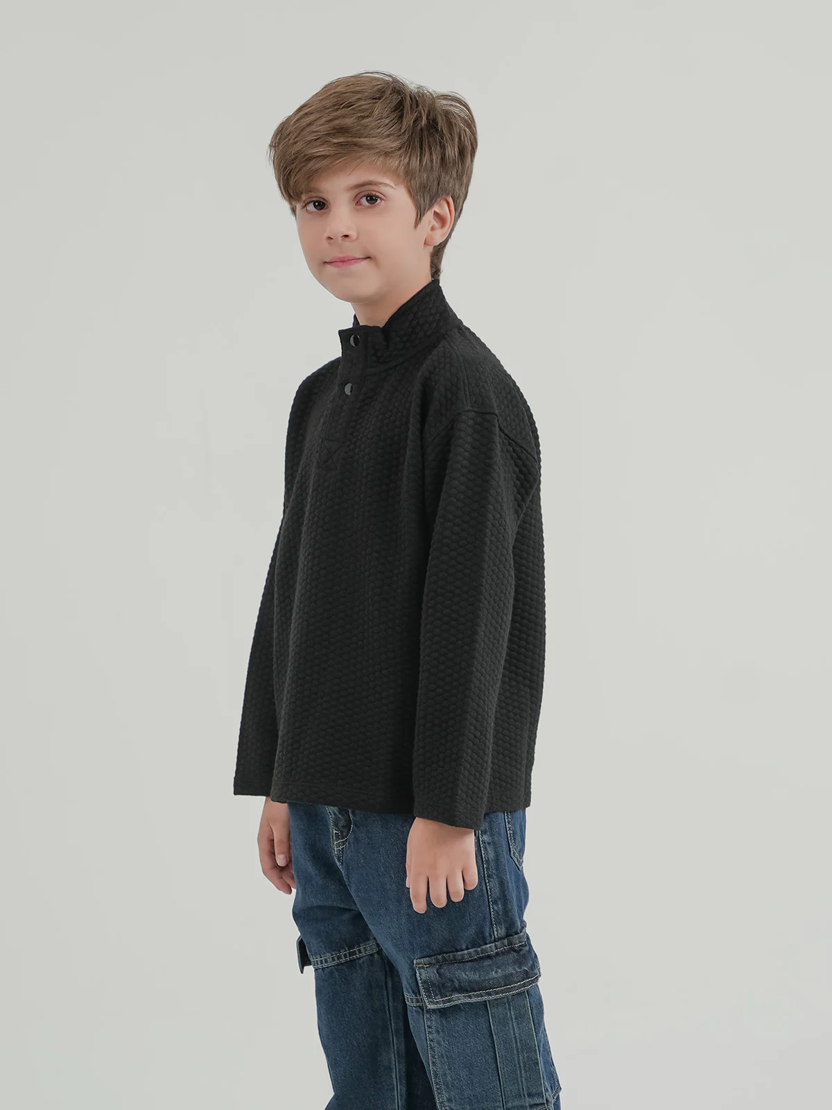 "EMERIC" Warm Drop Shoulder Fleece Sweatshirt - Image 2