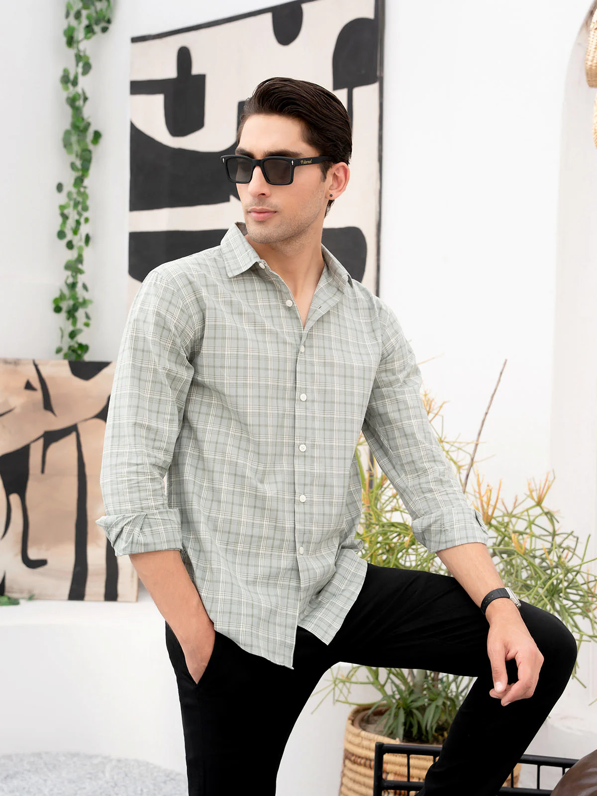 "EMIAH" Printed Regular Cotton Casual Shirt