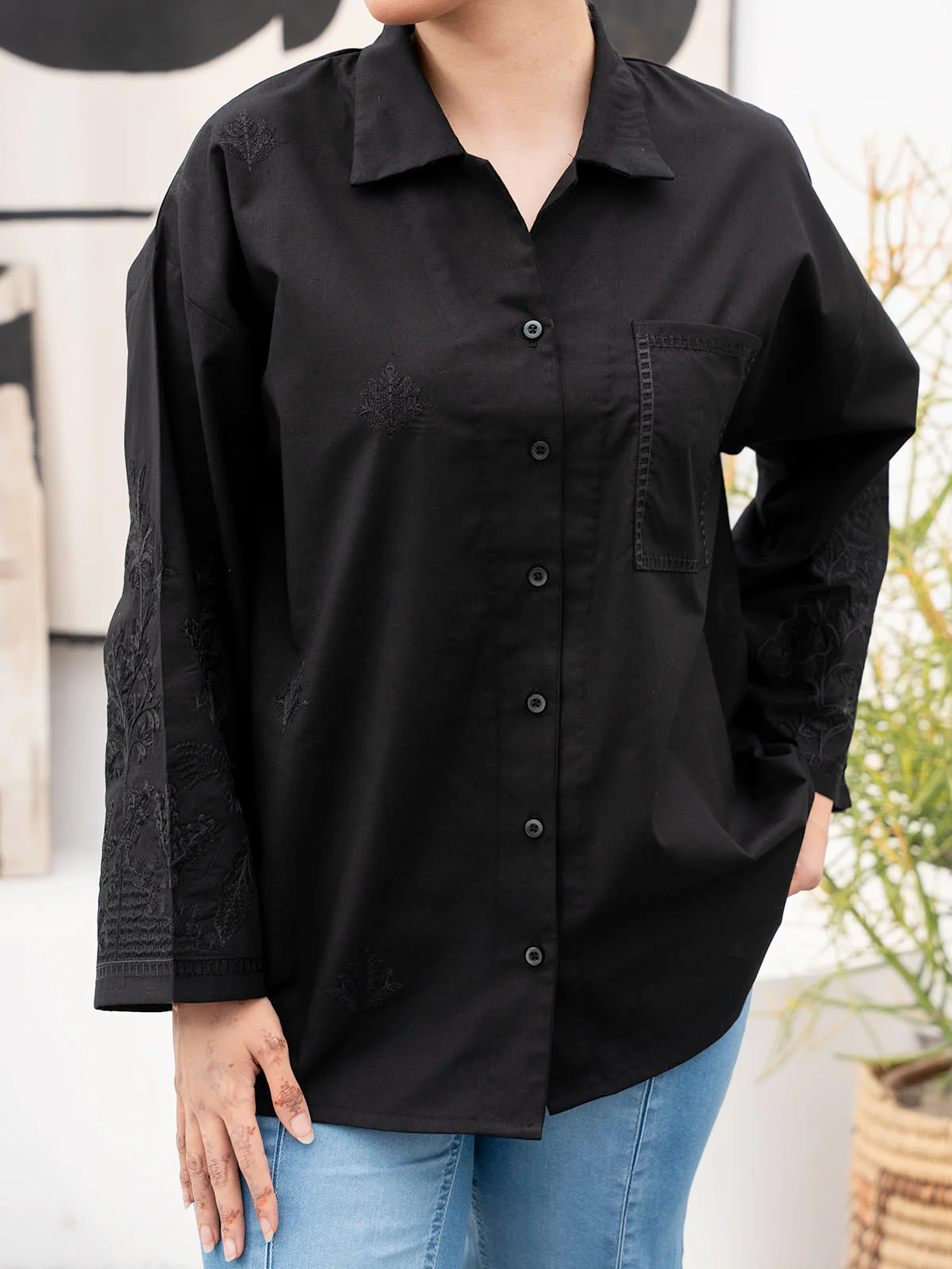 "ENOCH" Basic Regular Fit Cotton Top - Image 4