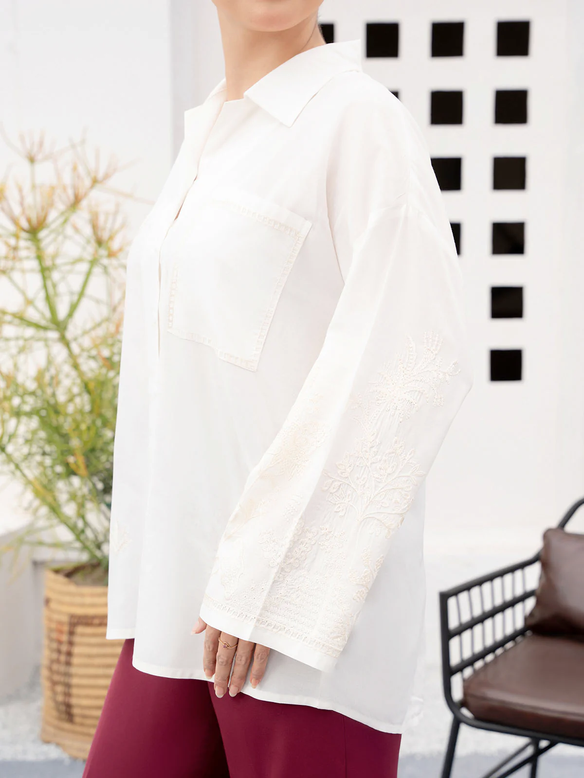 "ENOCH" Basic Regular Fit Cotton Top - Image 5