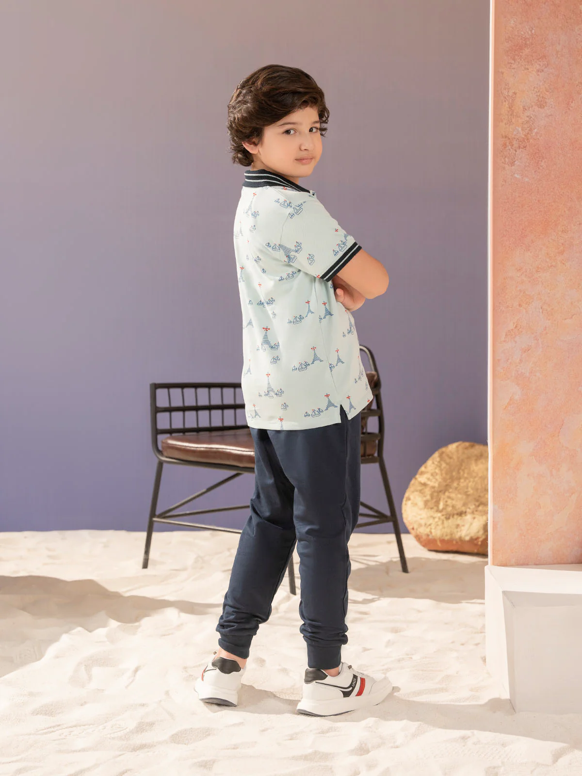 "ENRIQU" Printed Regular Fit Polo Shirt - Image 5