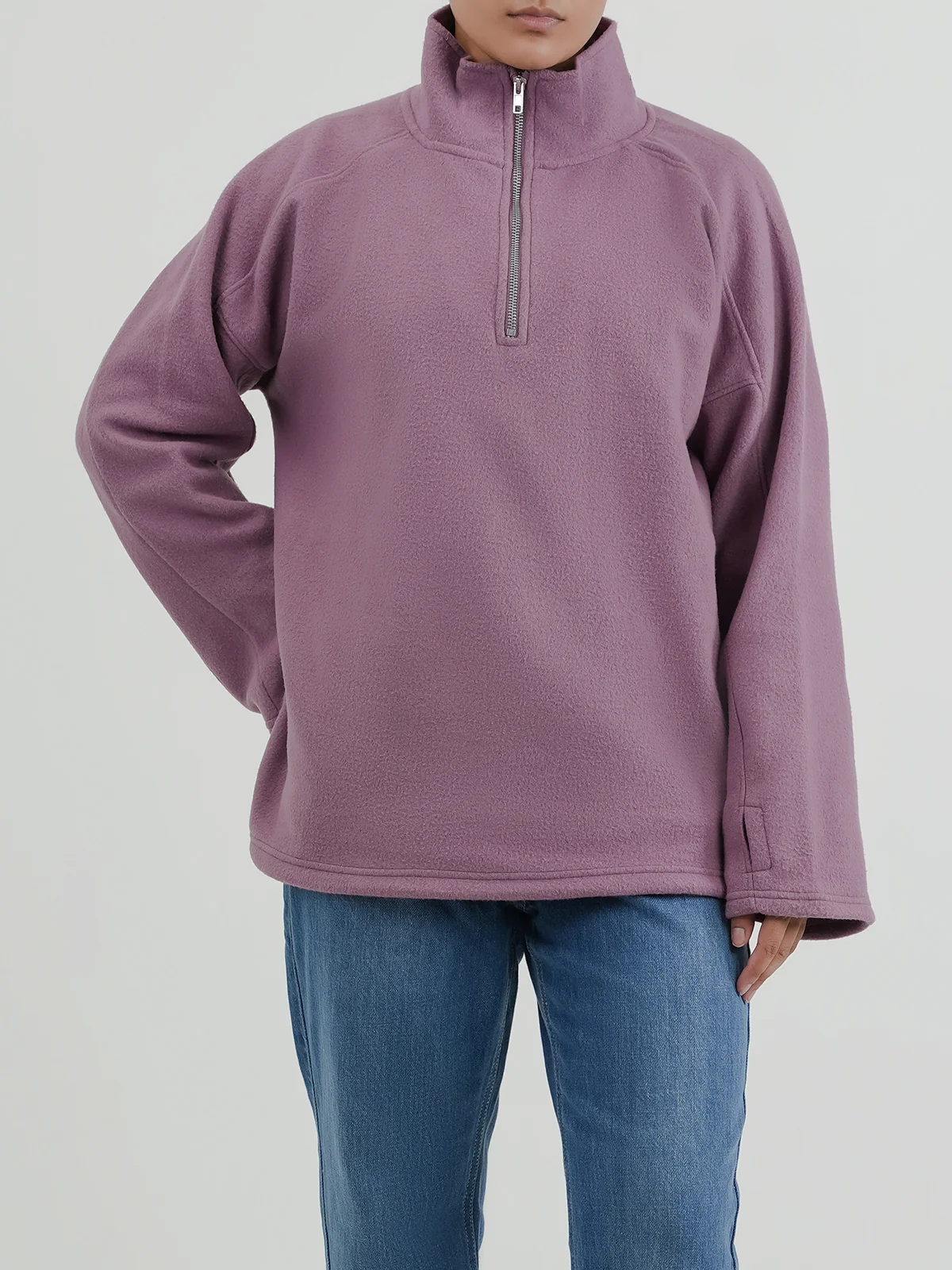 "EOWYN" Half Zipper Fleece Sweatshirt