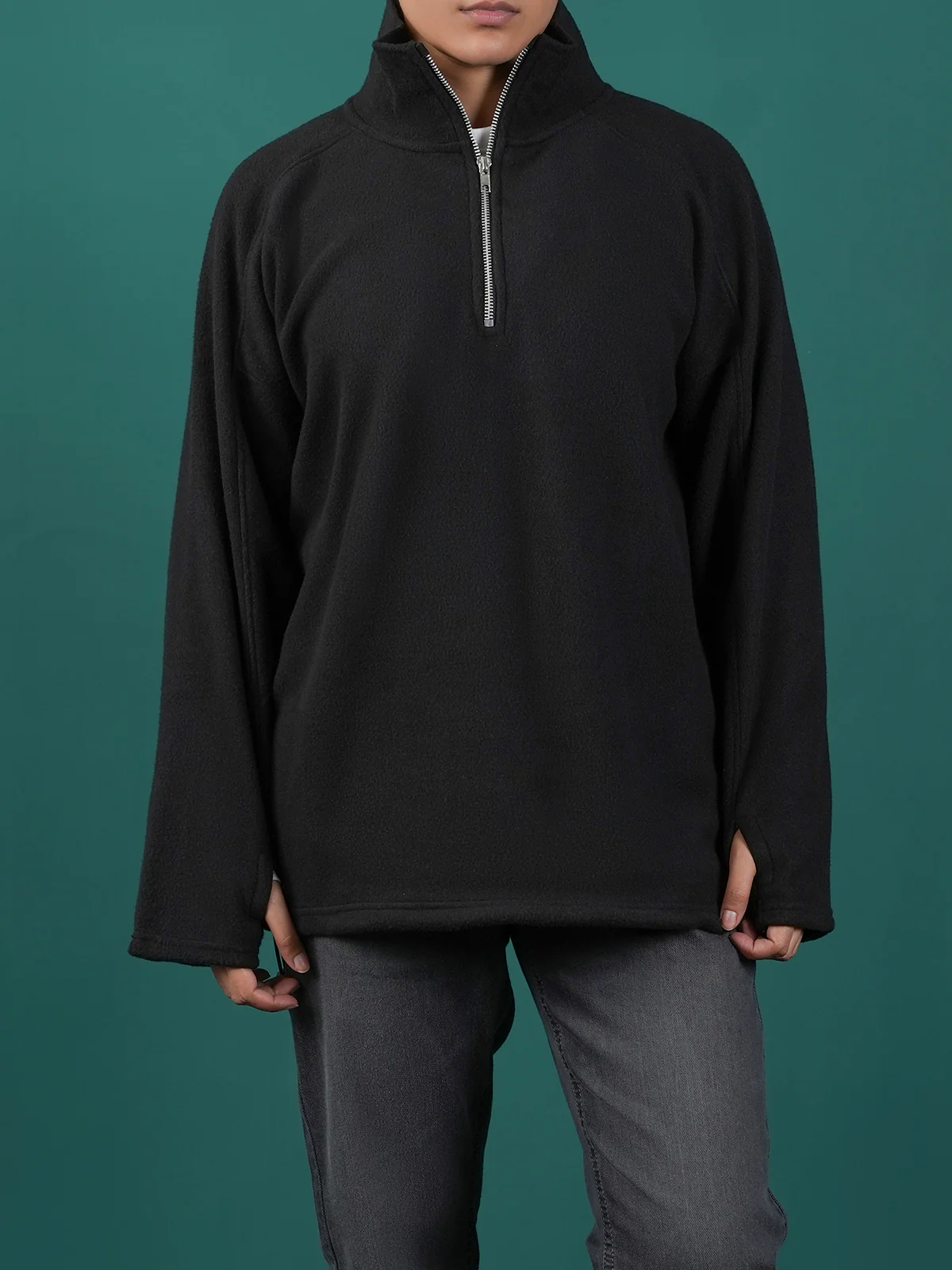 "EOWYN" Half Zipper Fleece Sweatshirt