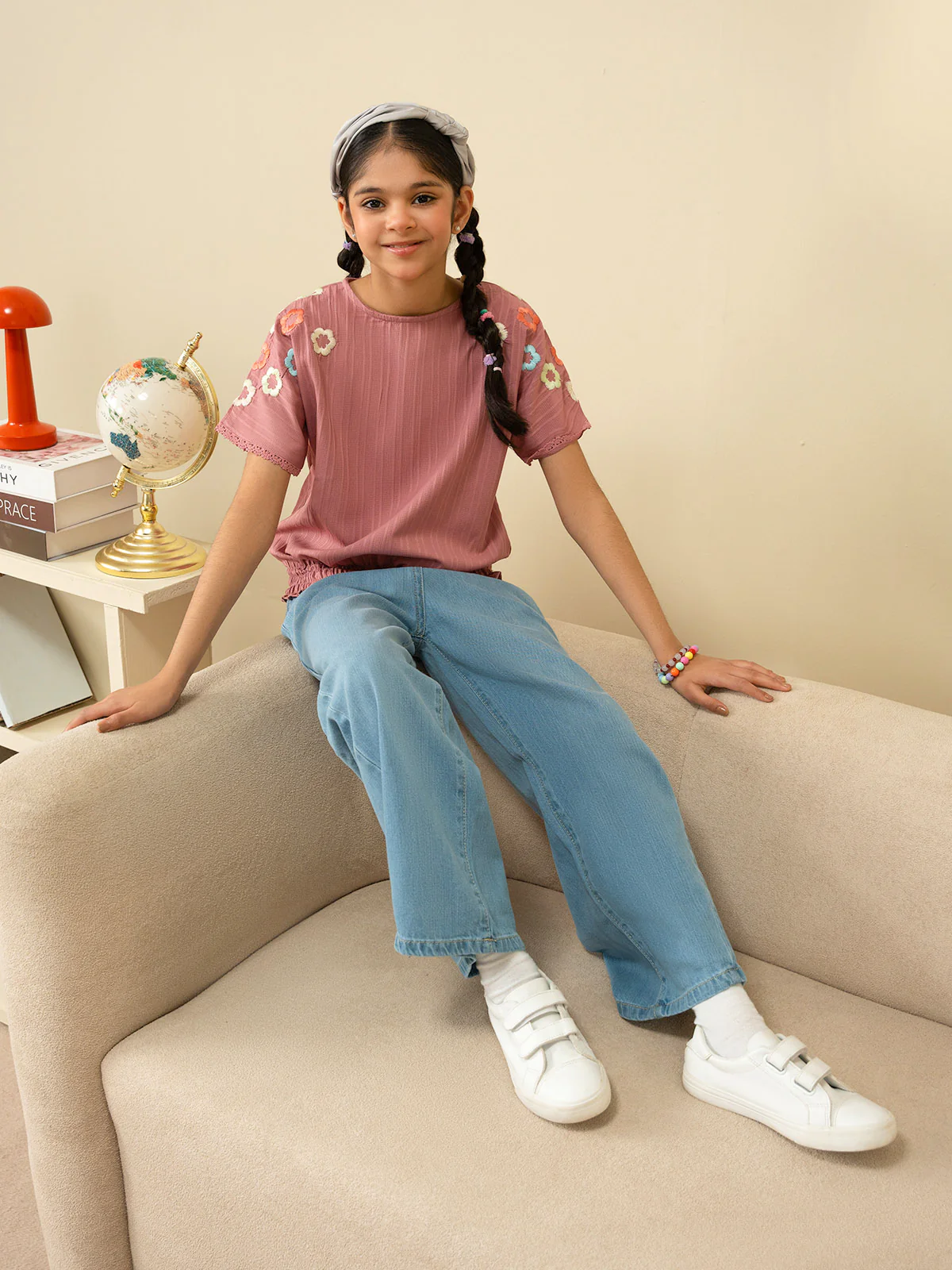 "ERINA" Embroidered Regular Cotton Top - Image 3