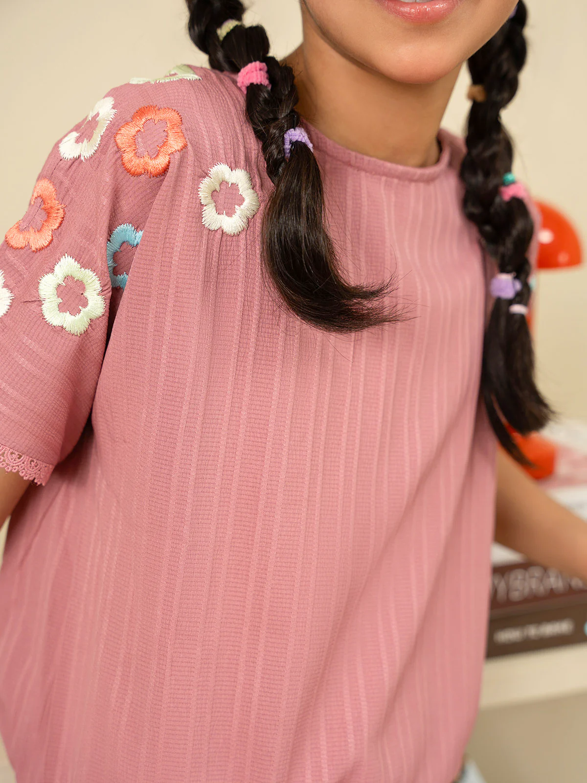 "ERINA" Embroidered Regular Cotton Top - Image 4