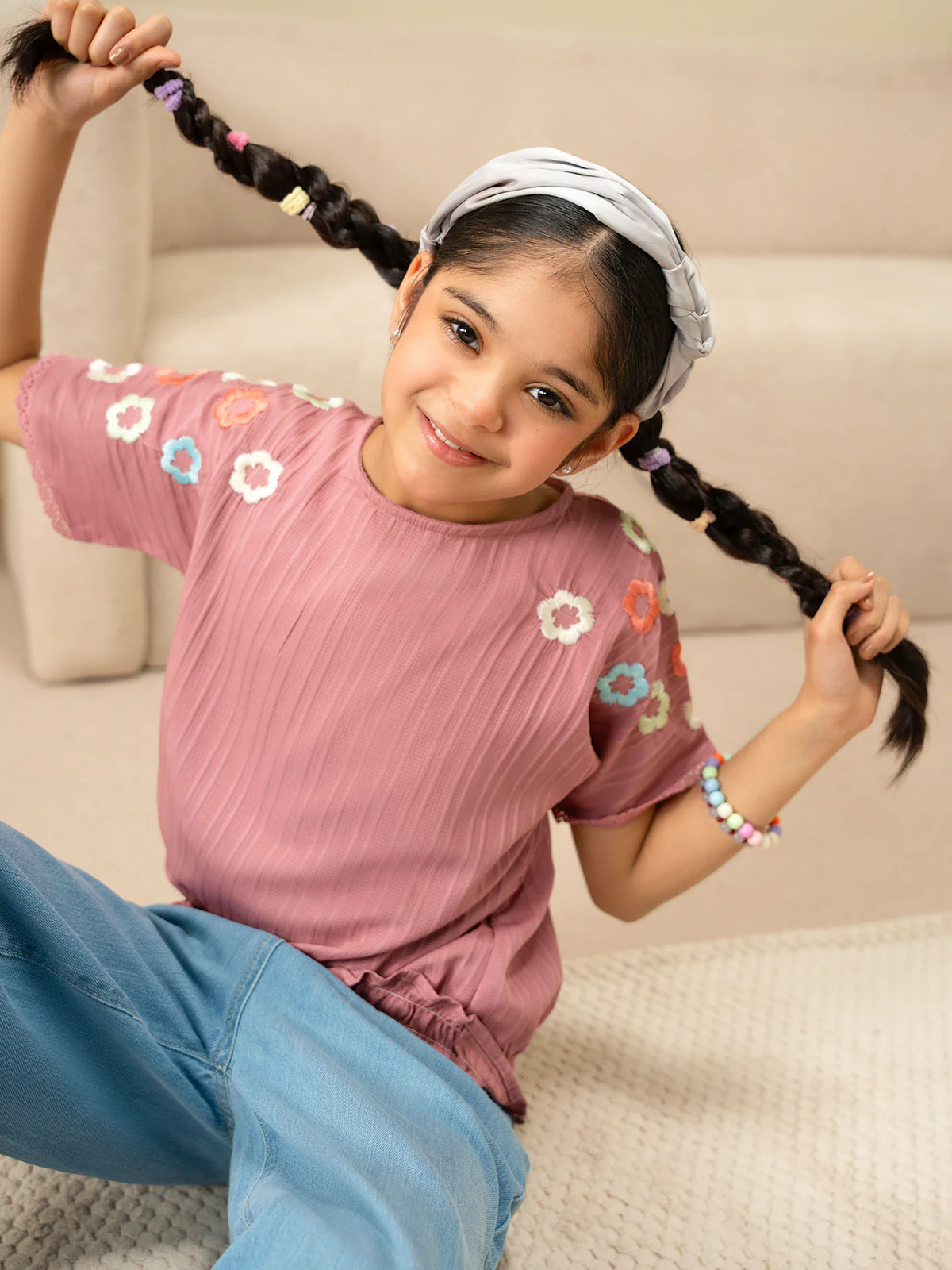 "ERINA" Embroidered Regular Cotton Top - Image 5