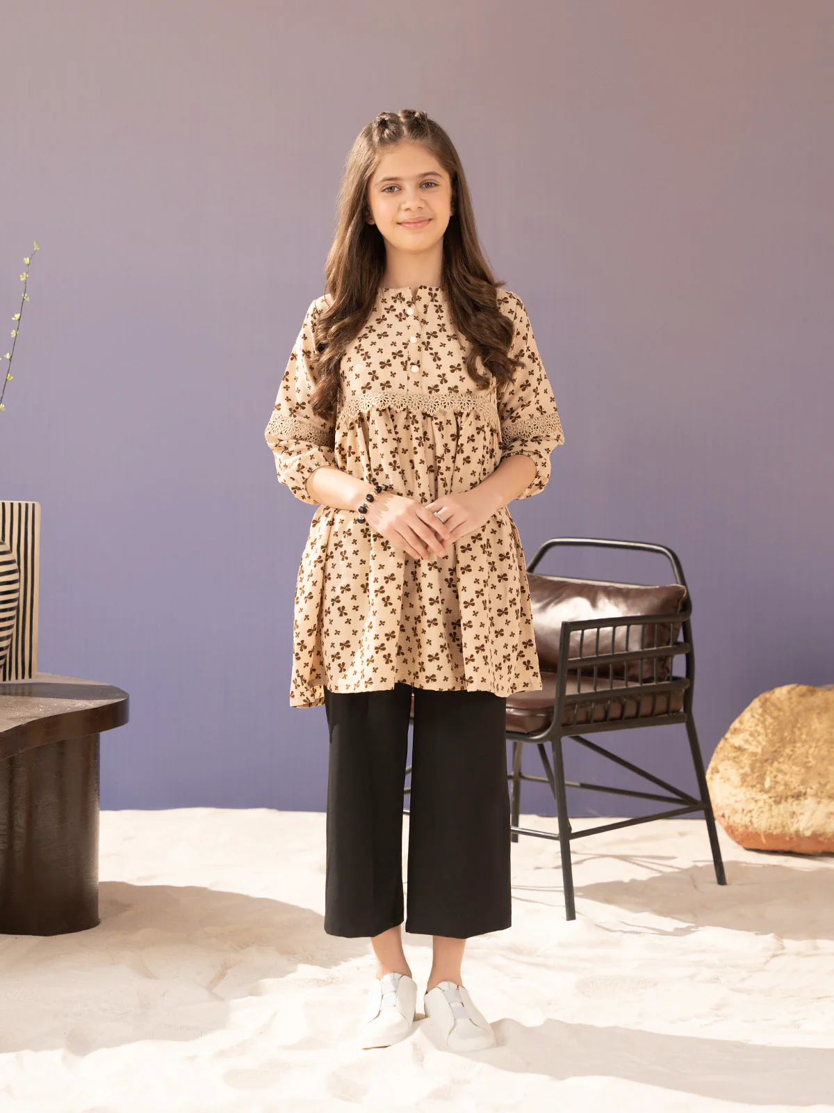 "ERINA" Embroidered Regular Cotton Top