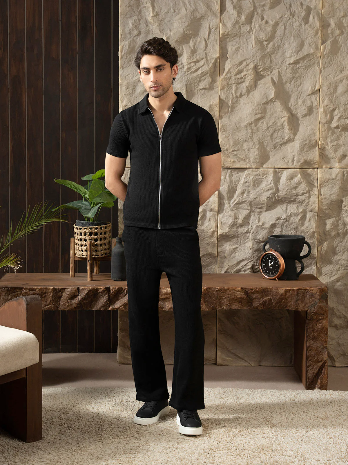 "ERNEST" Regular Fit Jacquard Co Ord Set