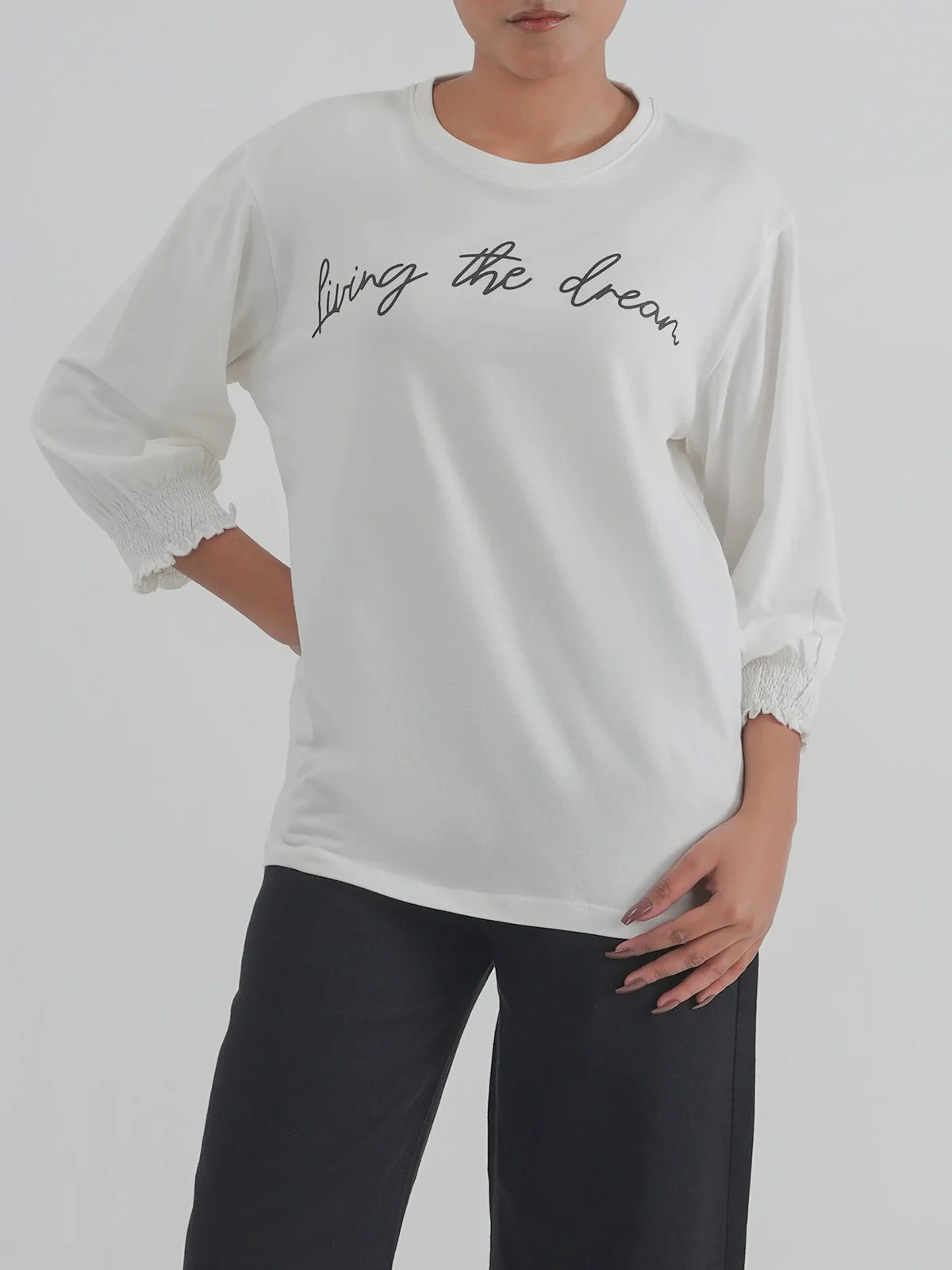"ERSEN" Embroidery Regular T-Shirt