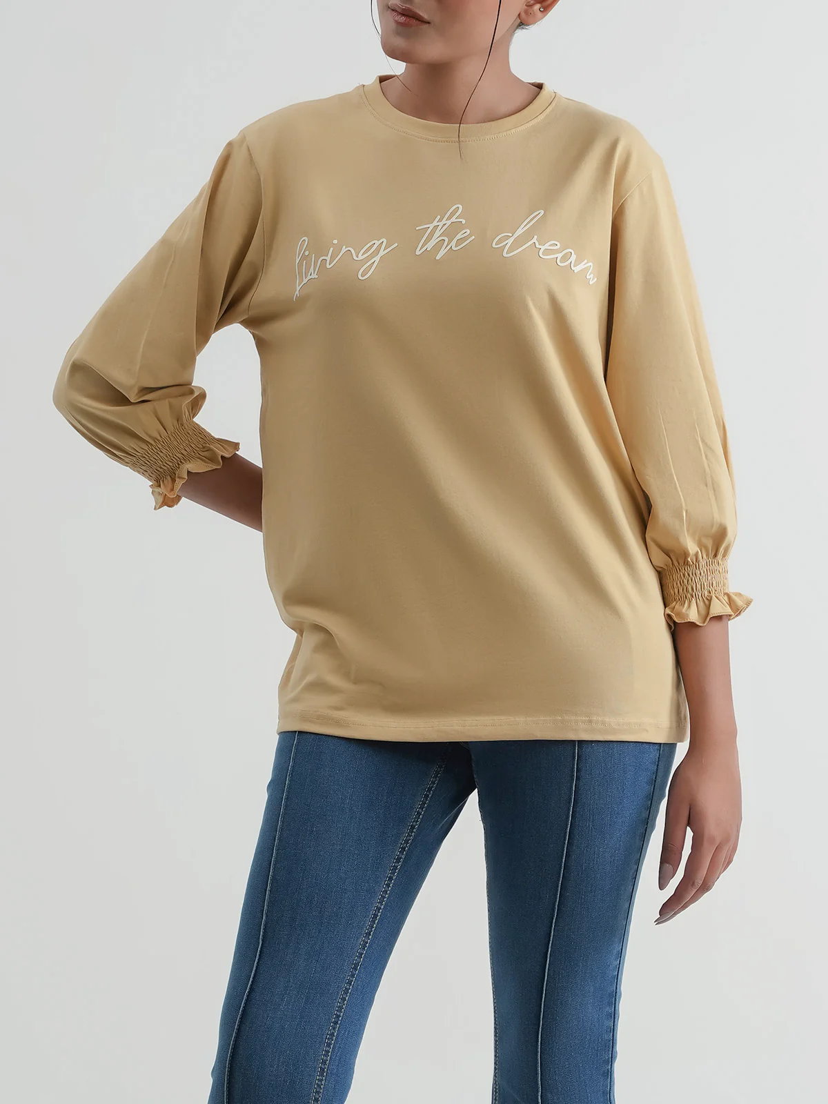 "ERSEN" Embroidery Regular T-Shirt