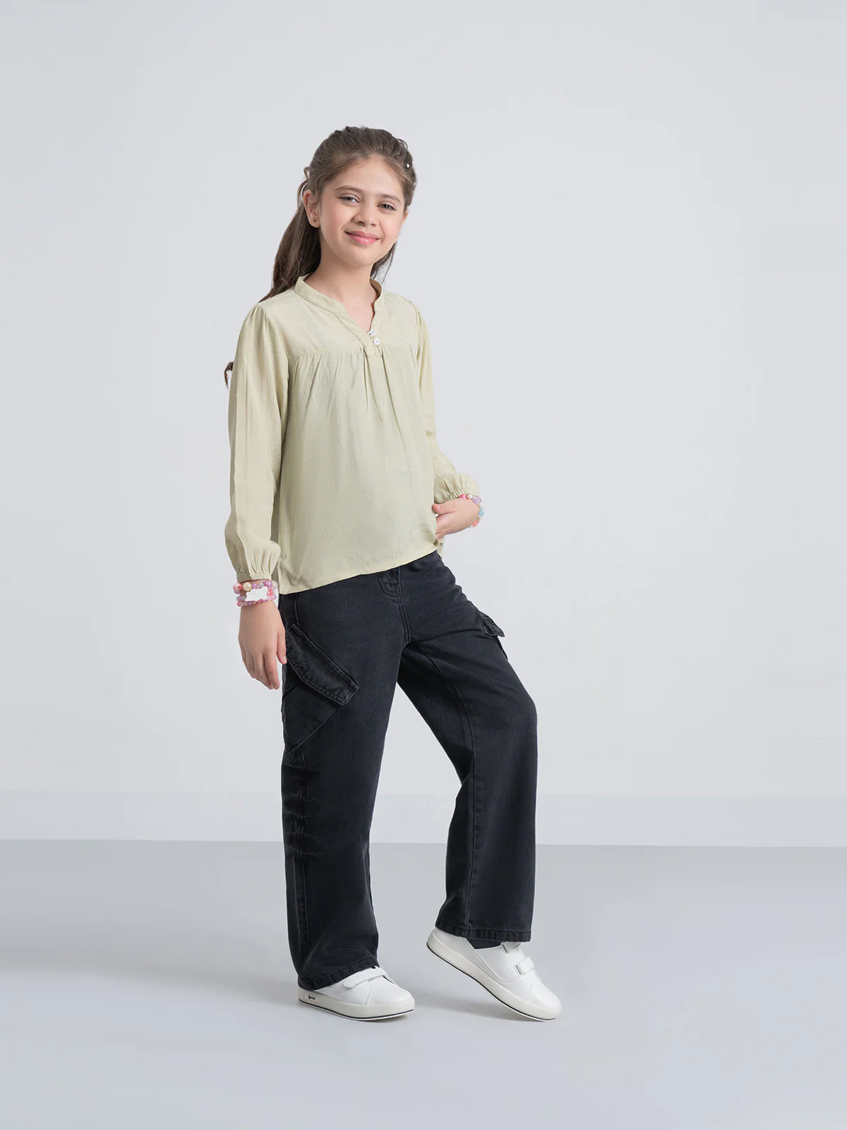 "ESNAVI" Casual Cargo Fit Denim Pant