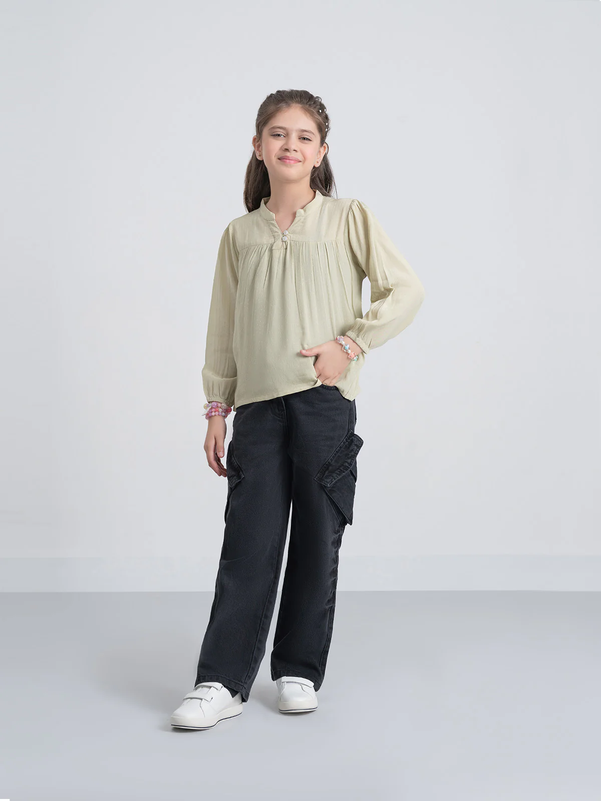 "ESNAVI" Casual Cargo Fit Denim Pant - Image 2