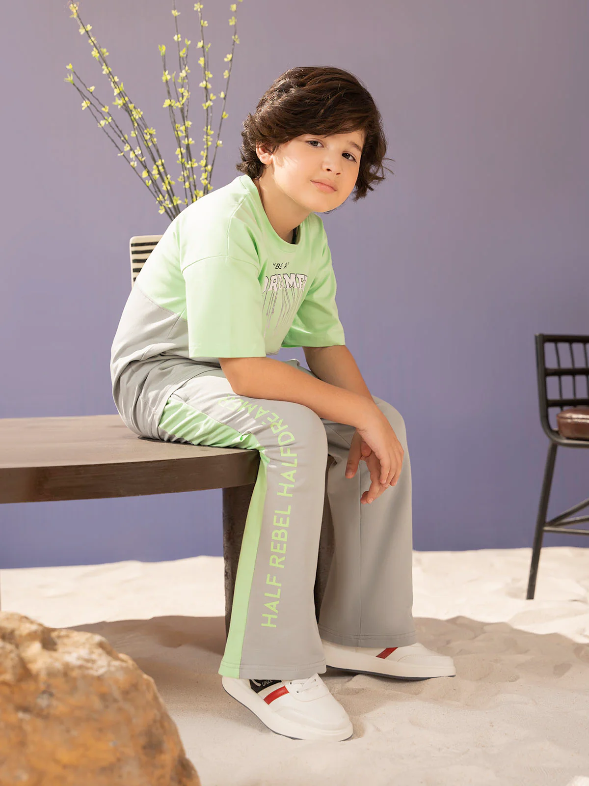 "ESSIE" Graphic Regular Fit Co Ord Set - Image 4