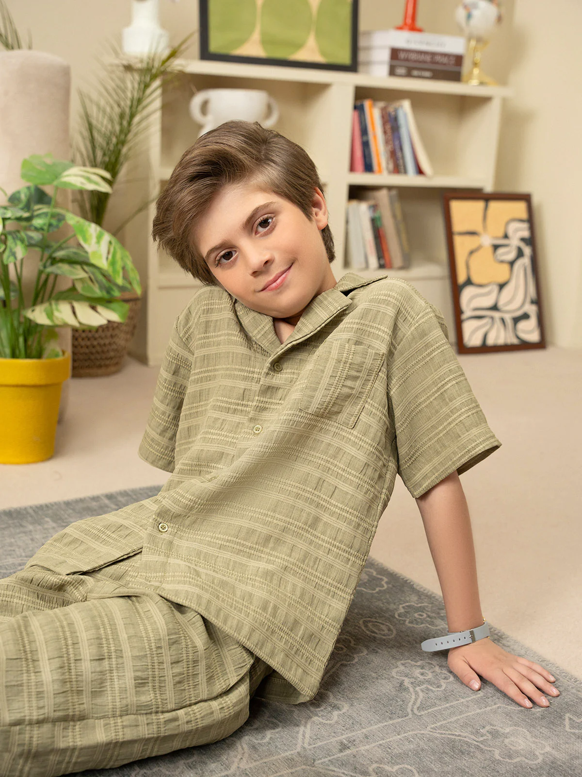 "ETHIO" Regular Fit Cotton Co Ord Set - Image 5