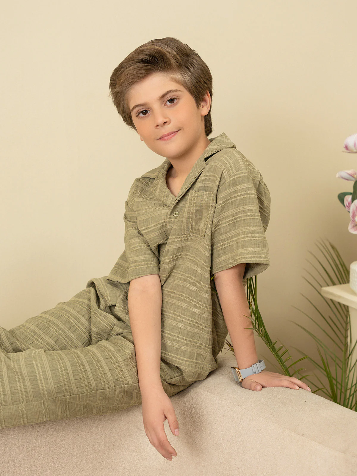 "ETHIO" Regular Fit Cotton Co Ord Set - Image 6