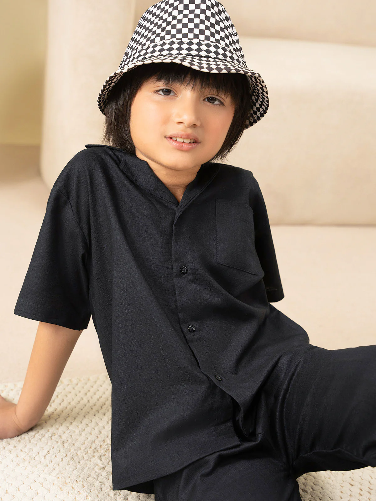 "ETHIO" Regular Fit Cotton Co Ord Set - Image 3