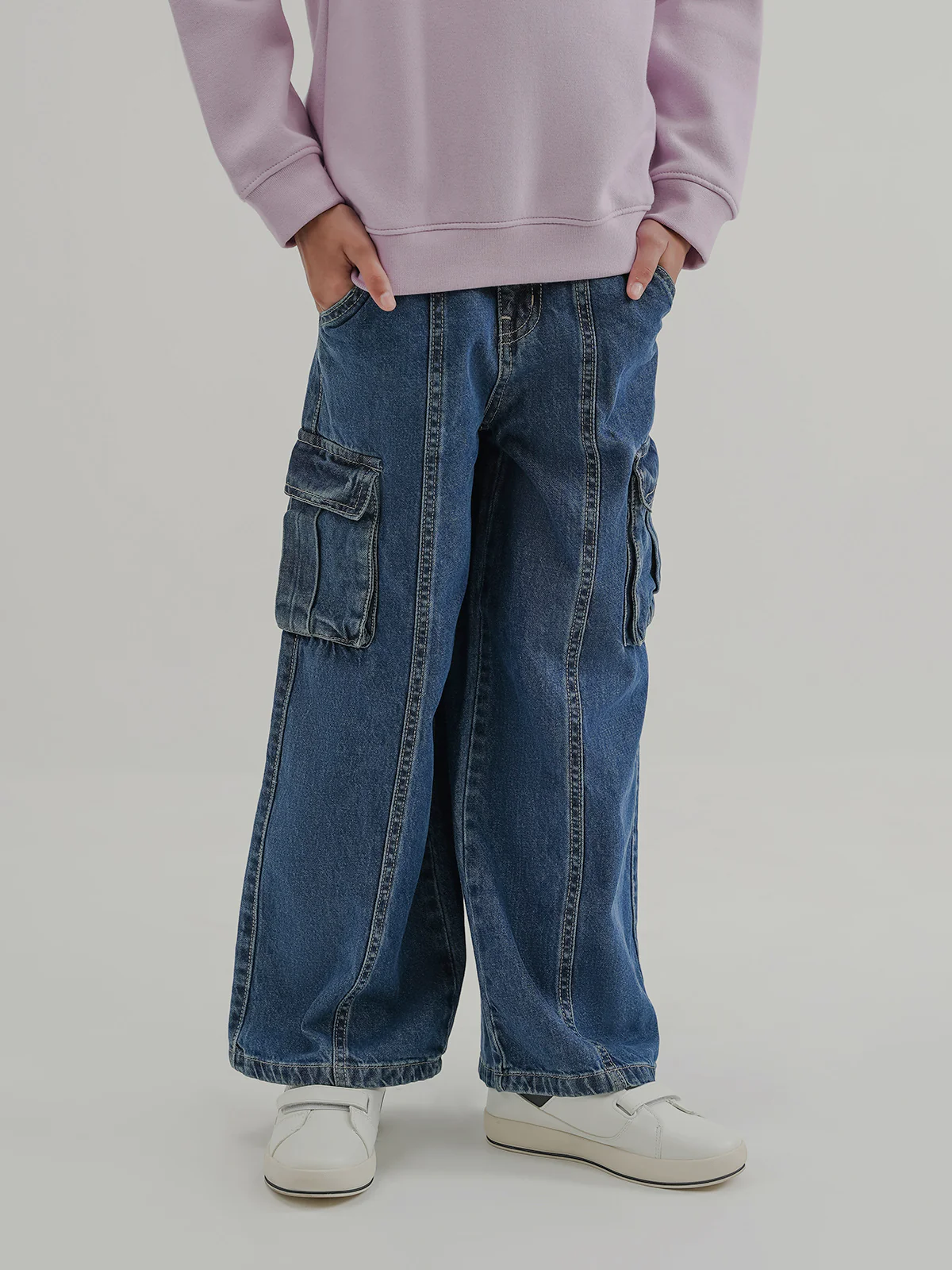 "EZRIA" Trendy Casual Denim Cargo Pant