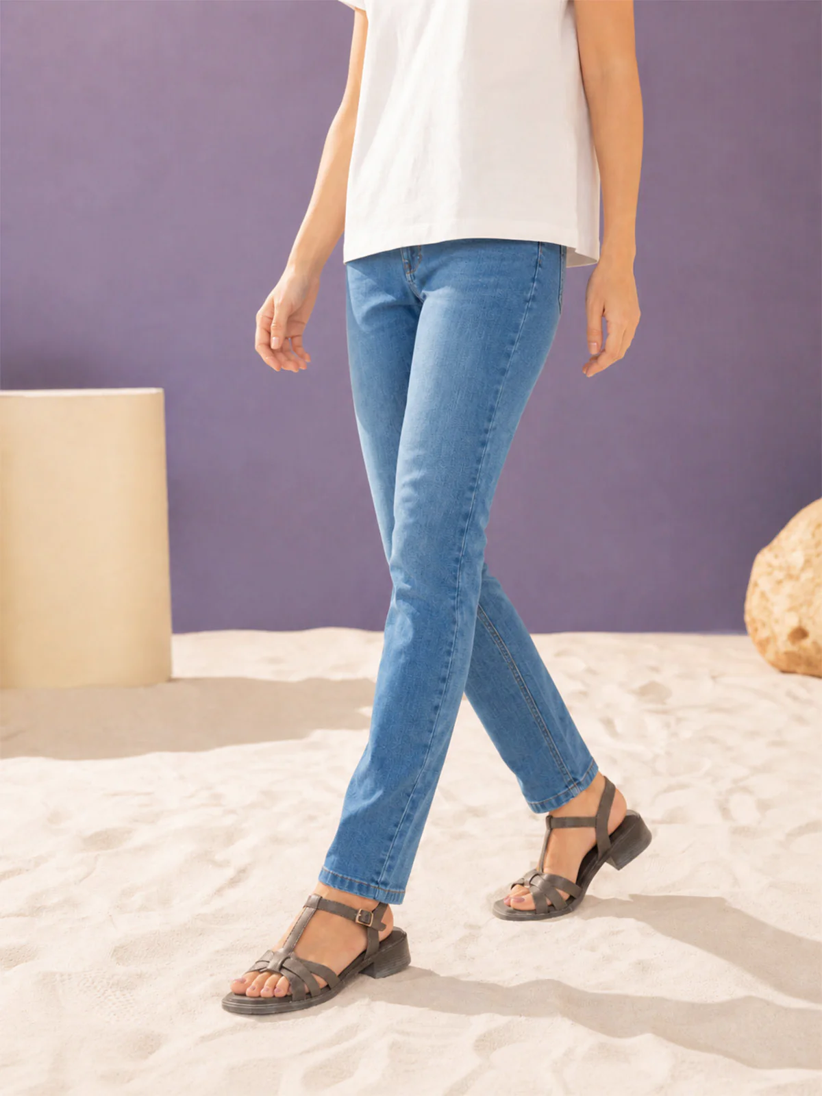 "FLAVIO" Solid Slim Fit Denim Pant - Image 2