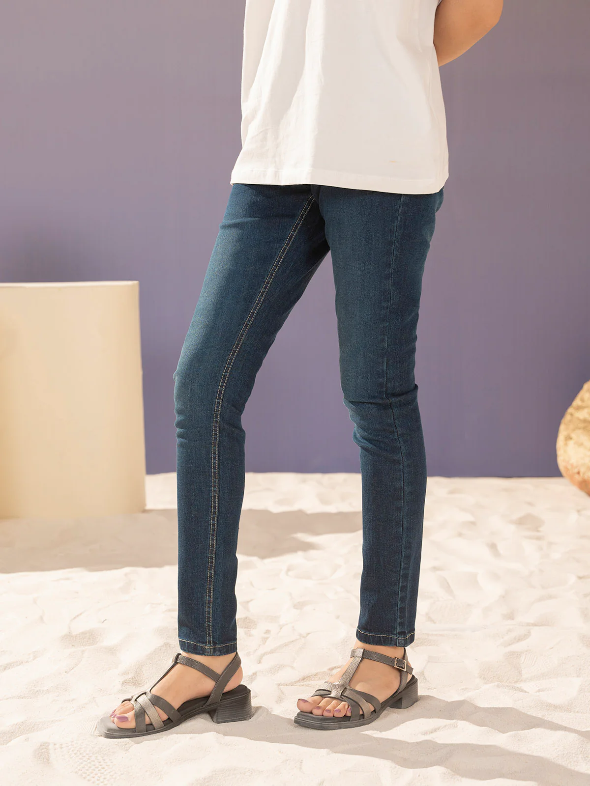"FLAVIO" Solid Slim Fit Denim Pant