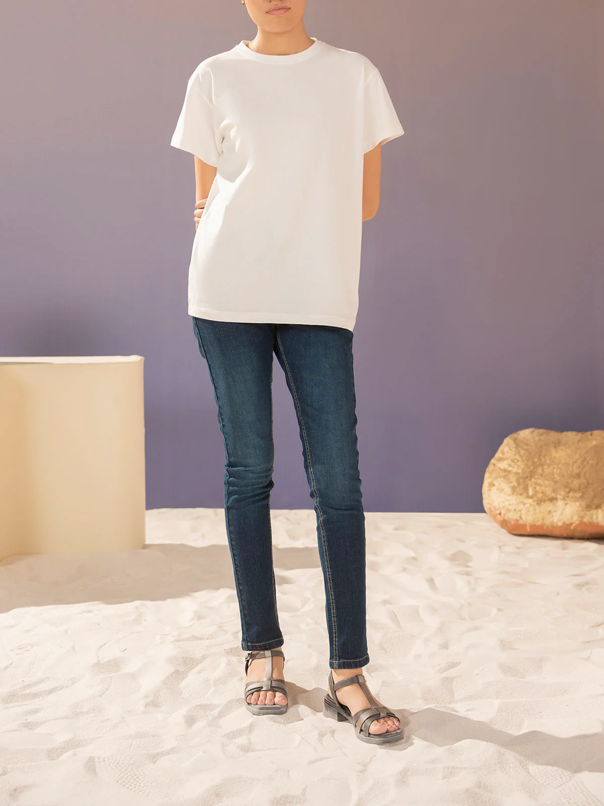 "FLAVIO" Solid Slim Fit Denim Pant - Image 2