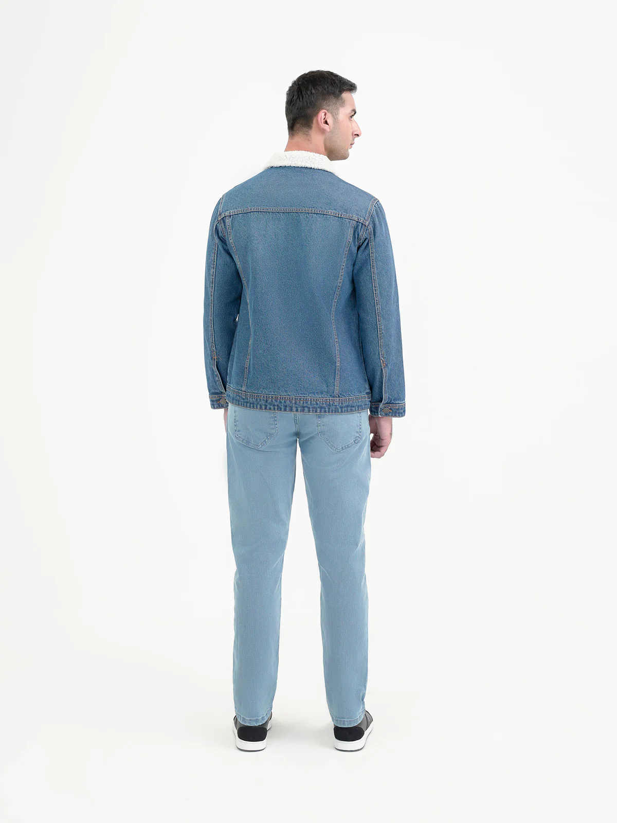 "FLORAS" Casual Sherpa Lining Denim Jacket - Image 5