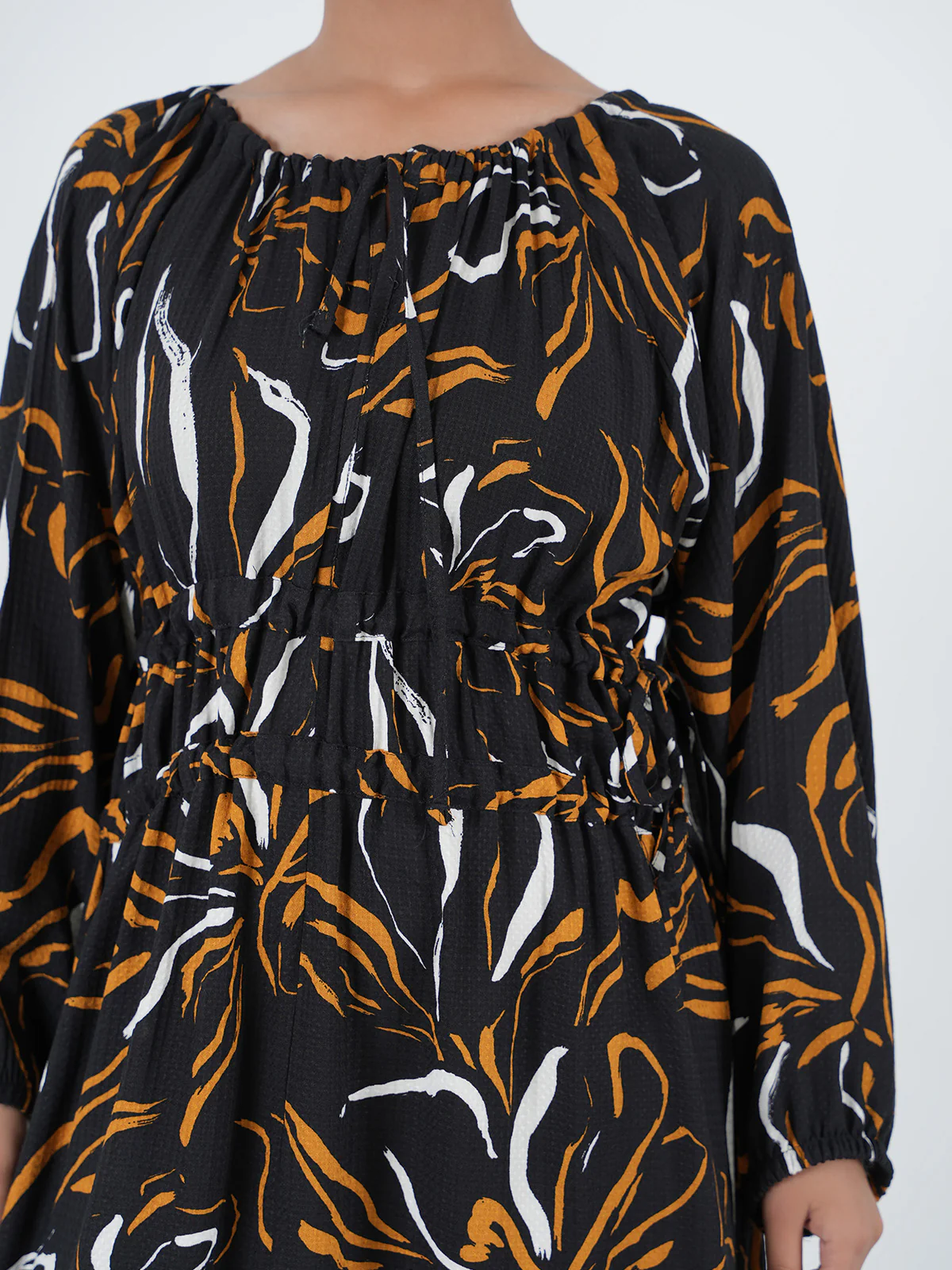 "FUSAO" Printed Regular Fit Cotton Dress - Image 2
