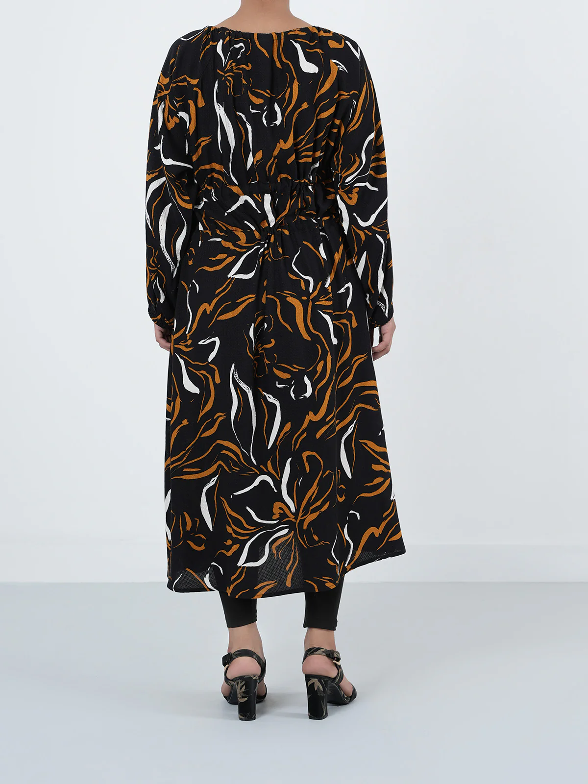 "FUSAO" Printed Regular Fit Cotton Dress - Image 4