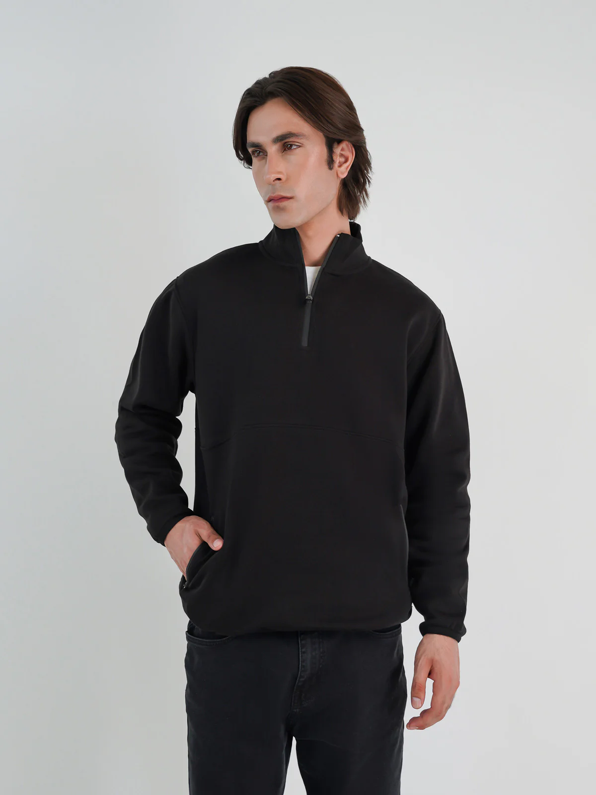 "GANIX" Casual Mock Neck Sweatshirt - Image 2