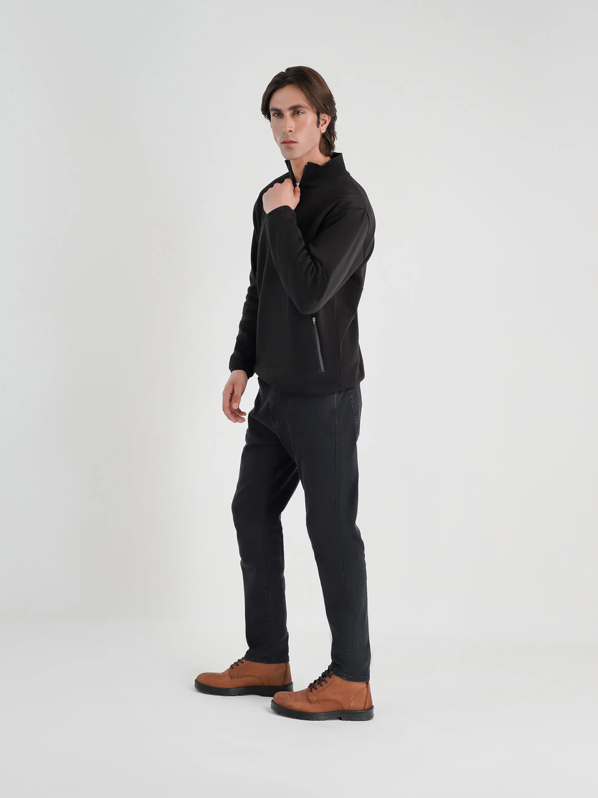 "GANIX" Casual Mock Neck Sweatshirt - Image 3